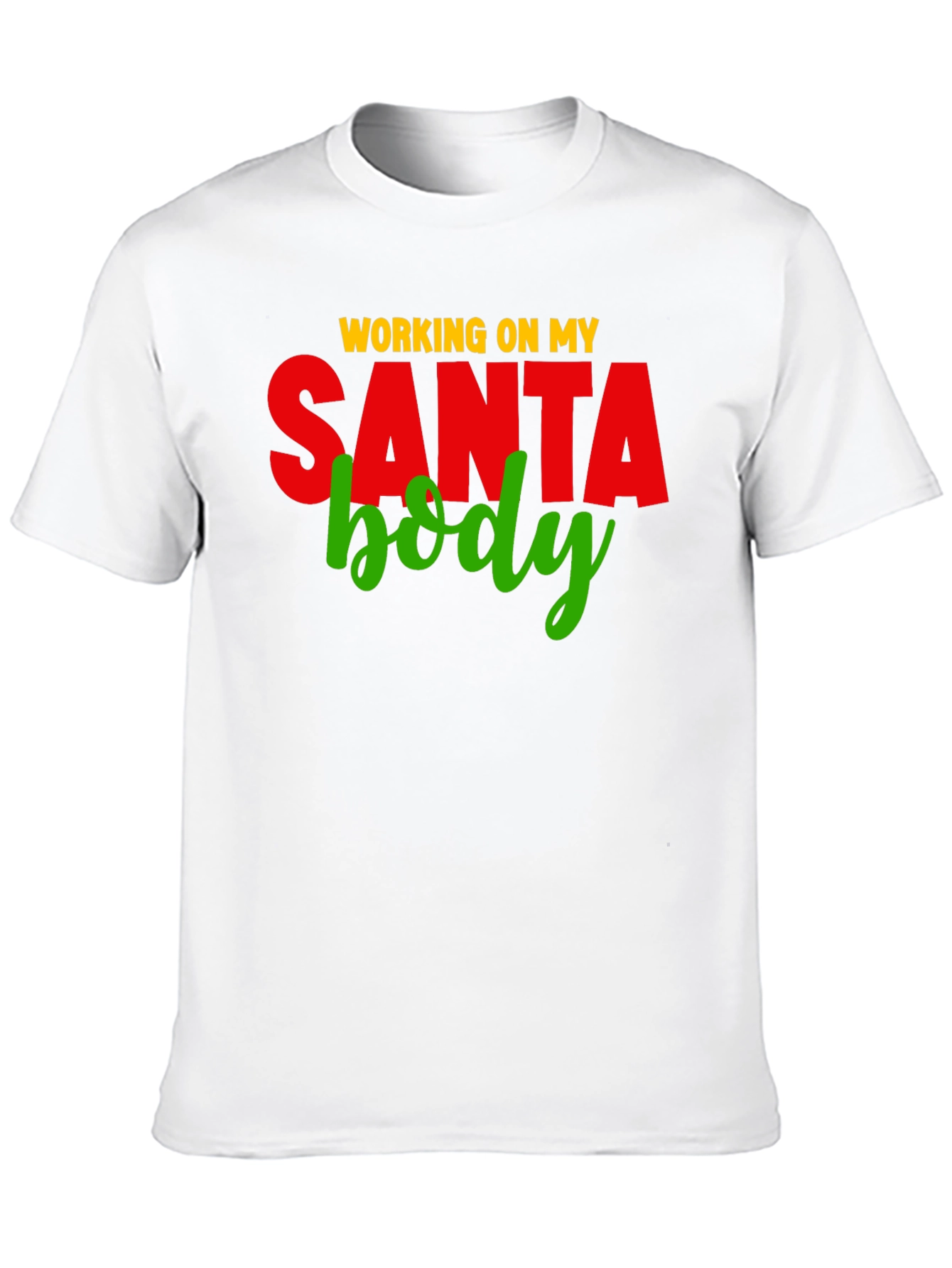 Black Working on My Santa Body T-Shirt view 10