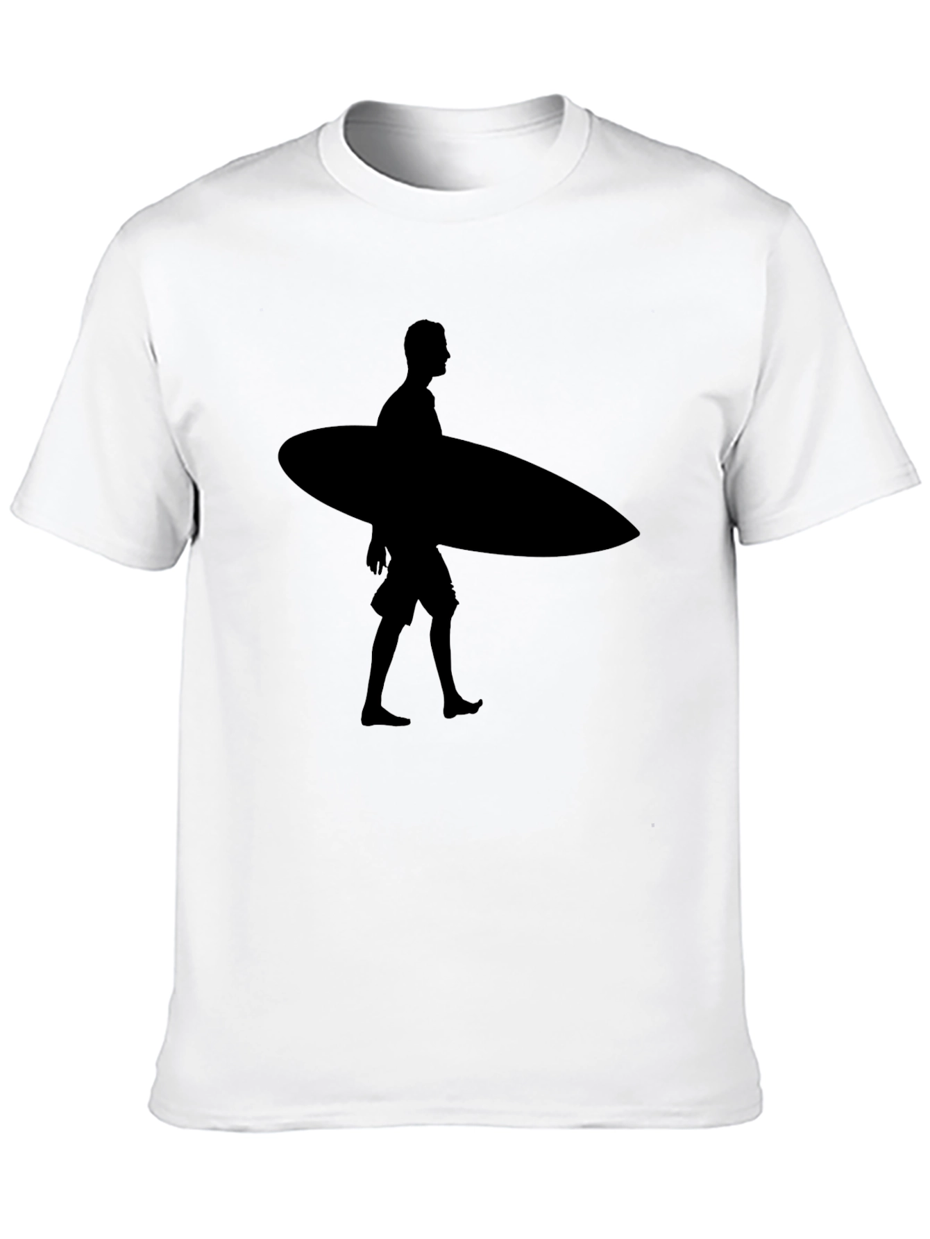 Black Surfer Silhouette Black T-Shirt view 10