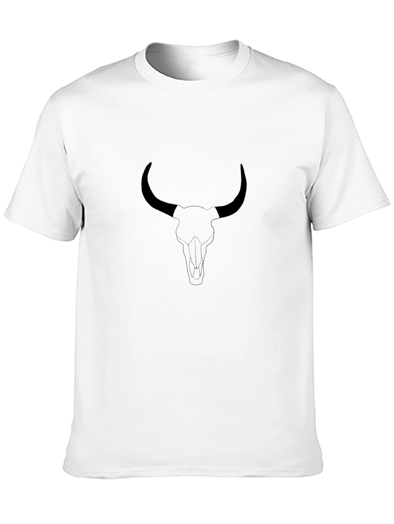 Black Bull Skull Graphic Tee - Black view 10