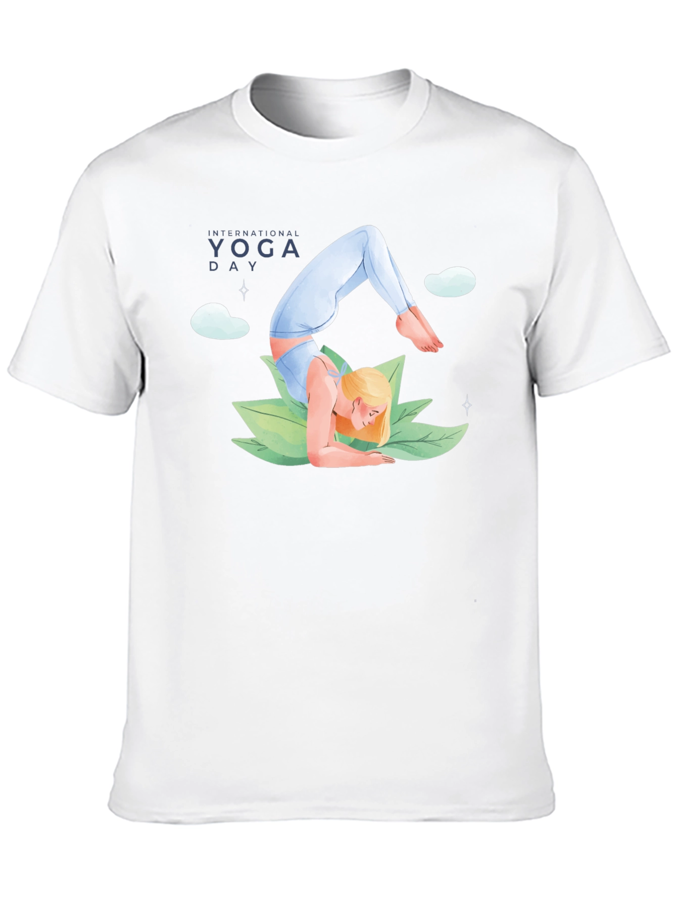 Yoga Day Graphic Tee - Black Cotton - 10