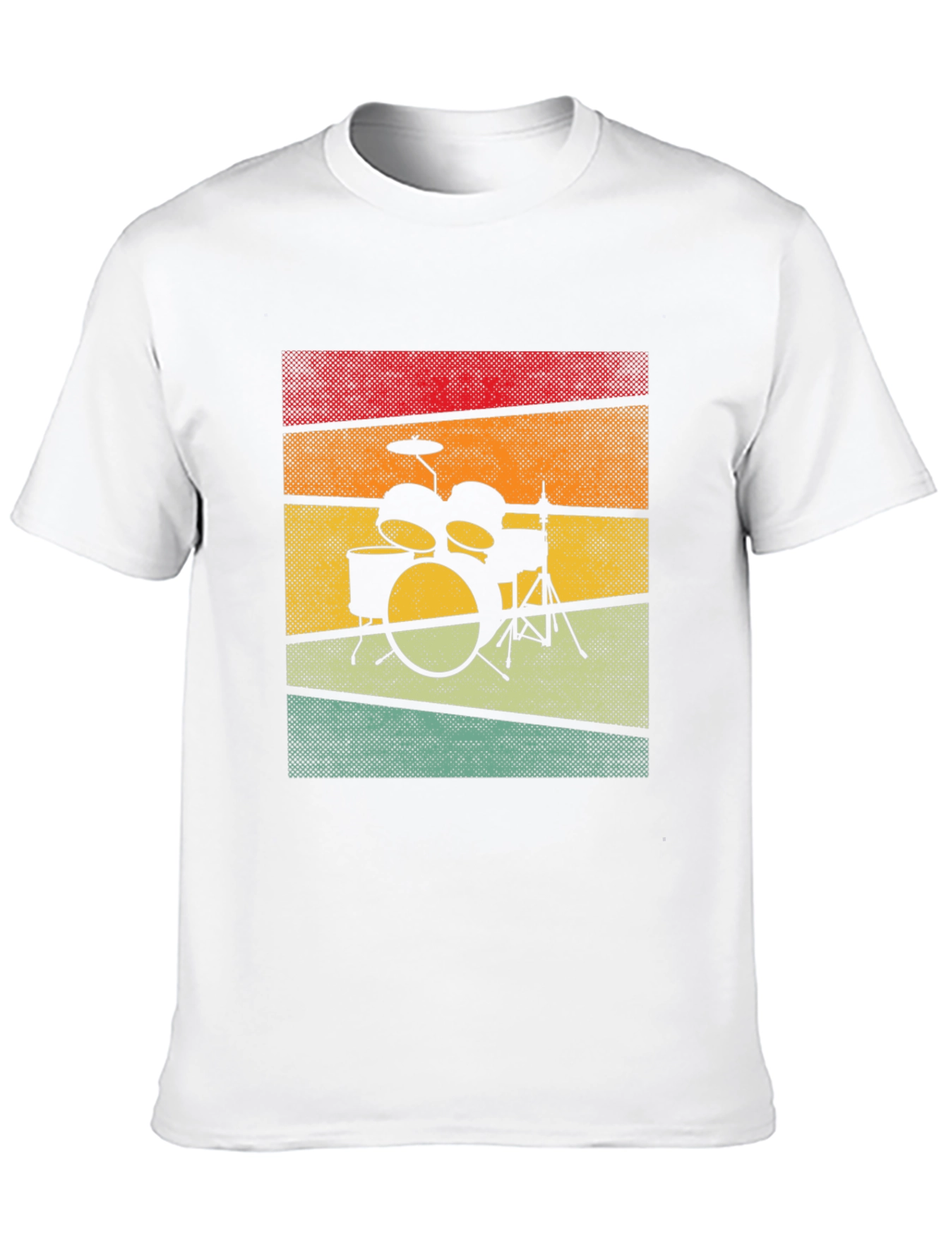 Black Retro Drum Set Graphic Tee view 10