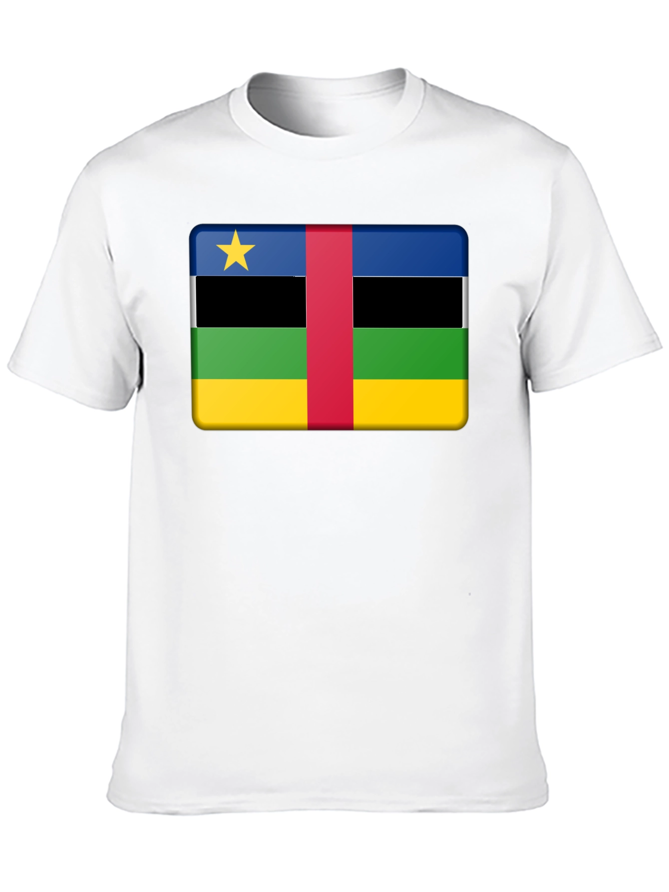 Black Central African Republic Flag T-Shirt view 10