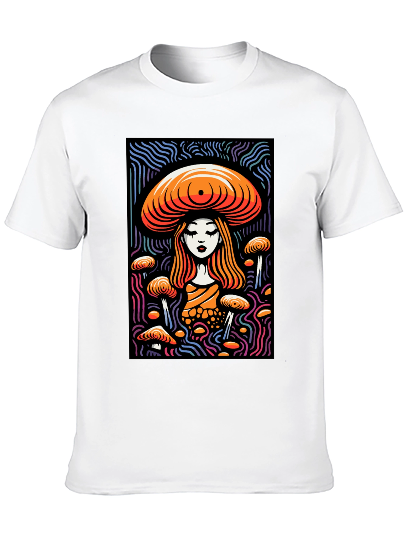 Black Mushroom Maiden Graphic Tee - Black Cotton Blend view 10