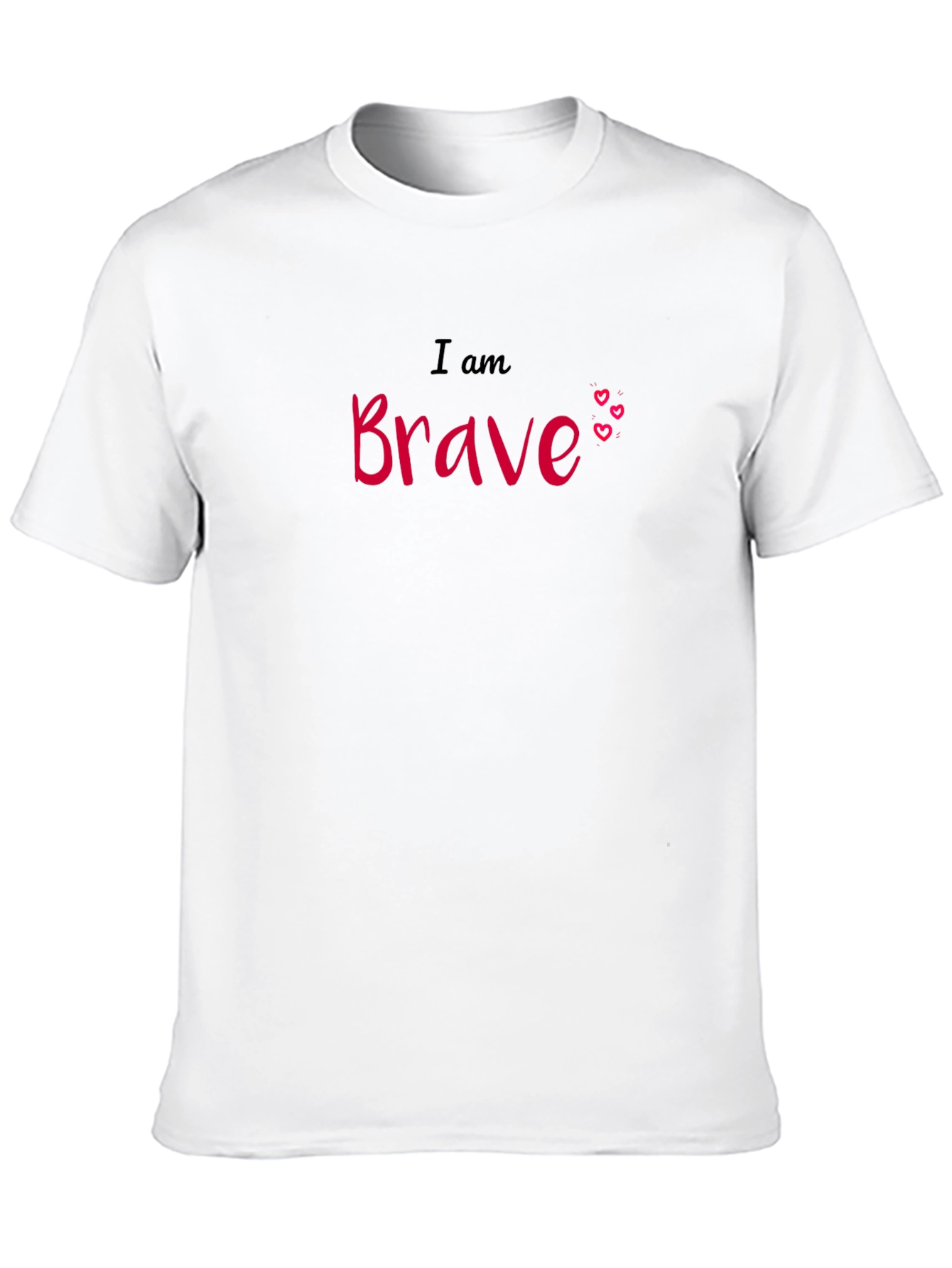 Black I am Brave Graphic Tee - Black Cotton Comfort view 10