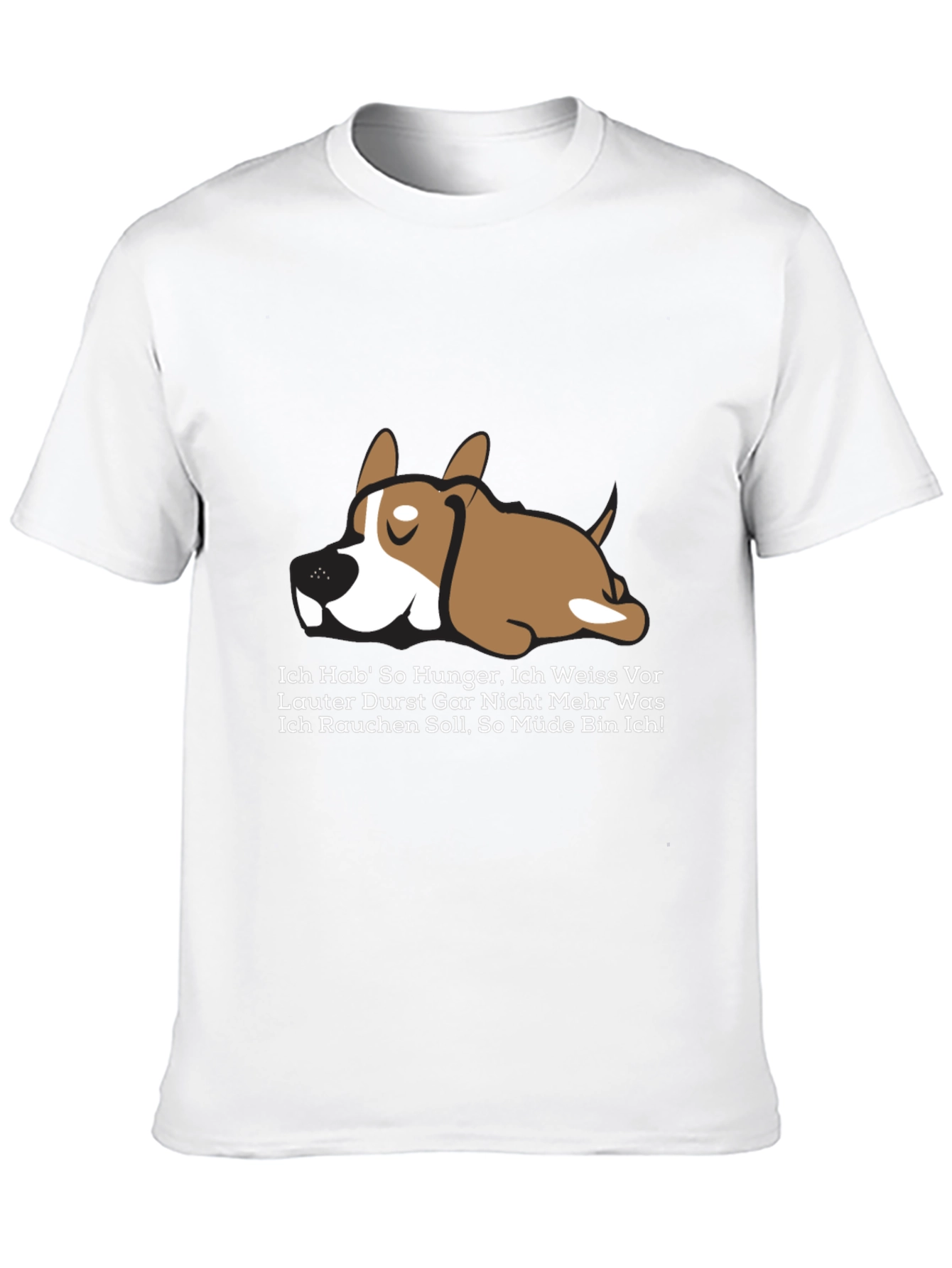Black Lazy Dog Graphic Tee - Funny German Slogan T-Shirt view 10
