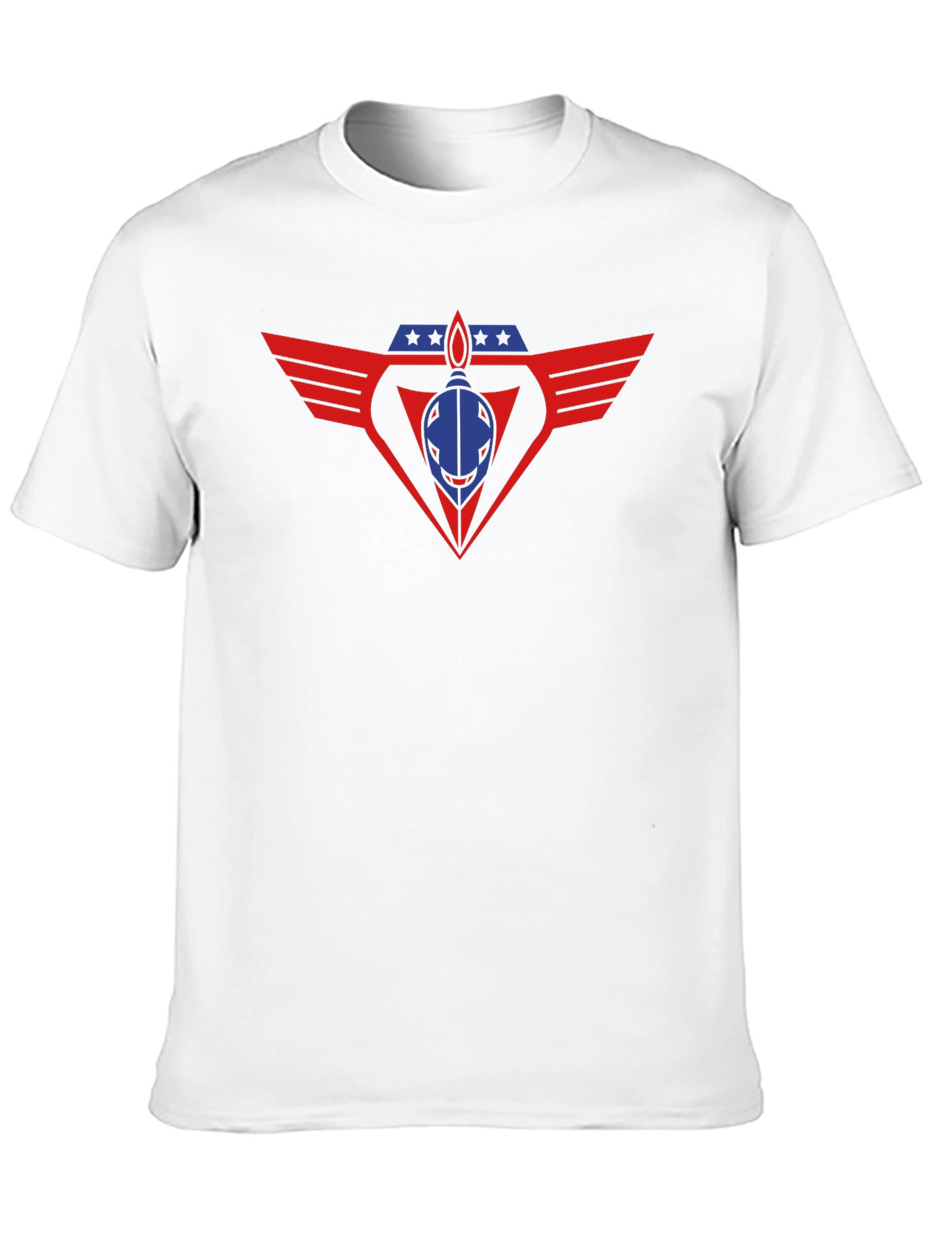 Black Patriotic Emblem T-Shirt - Red, White, and Blue Design view 10