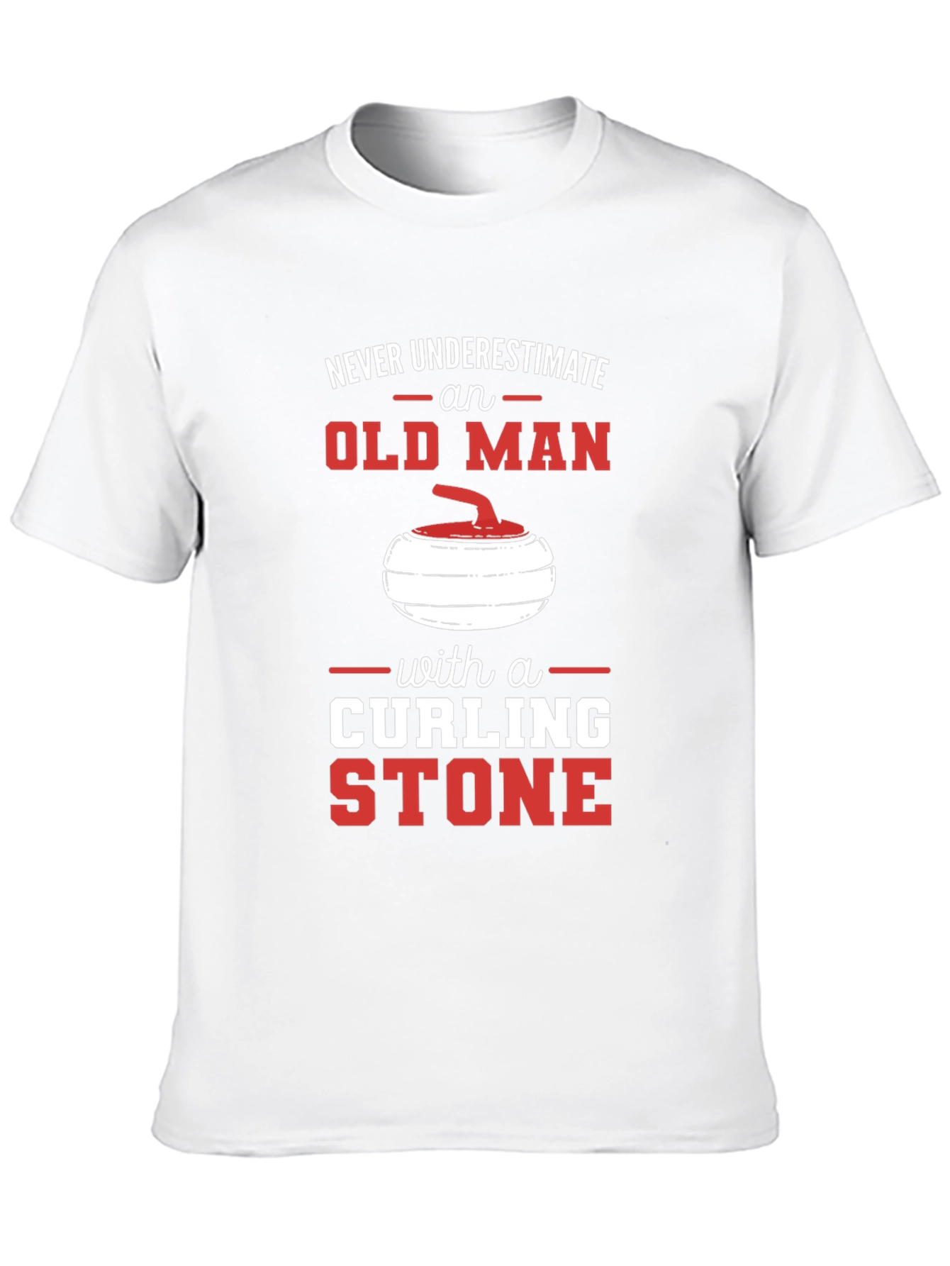 Black Never Underestimate Old Man with Curling Stone T-Shirt view 10