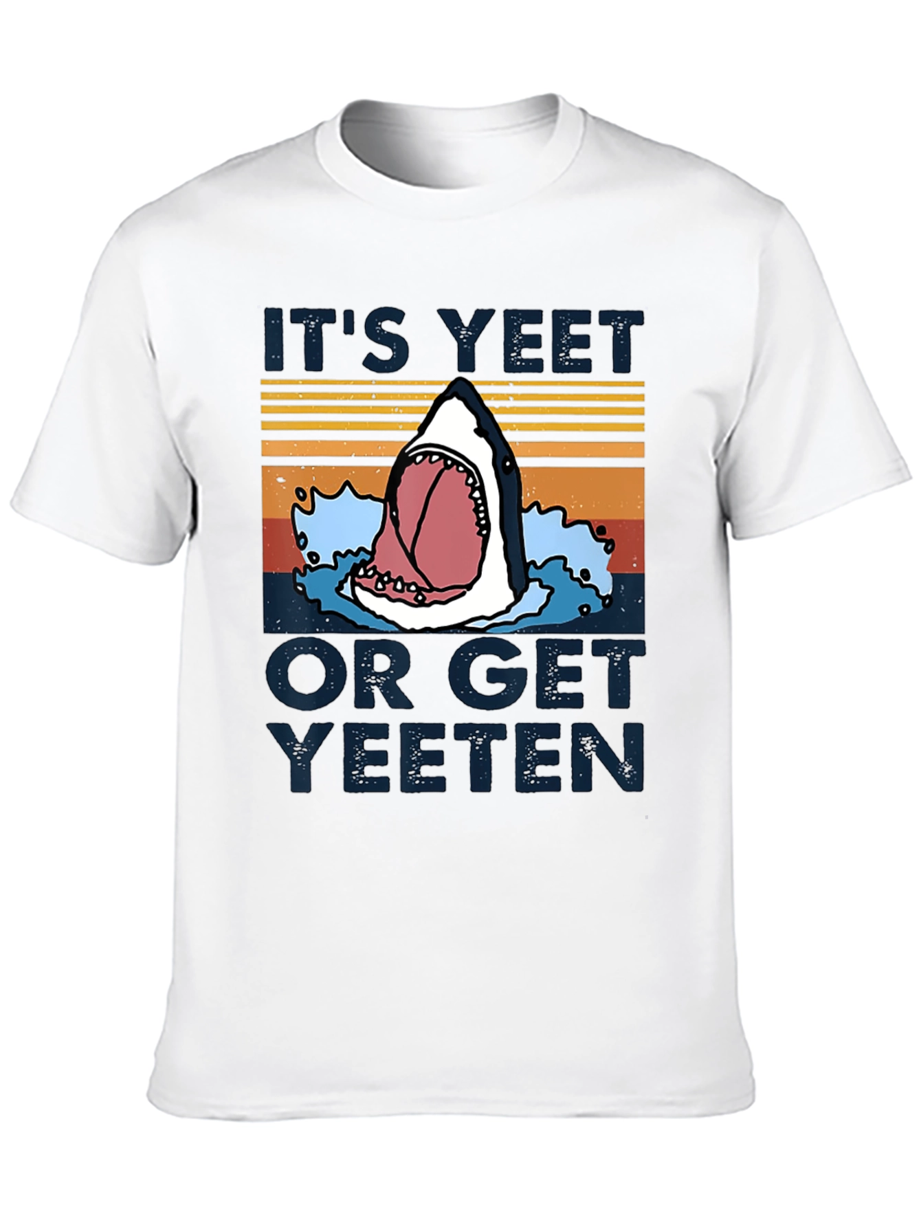 Black It's Yeet or Get Yeeten Shark Graphic Tee view 10