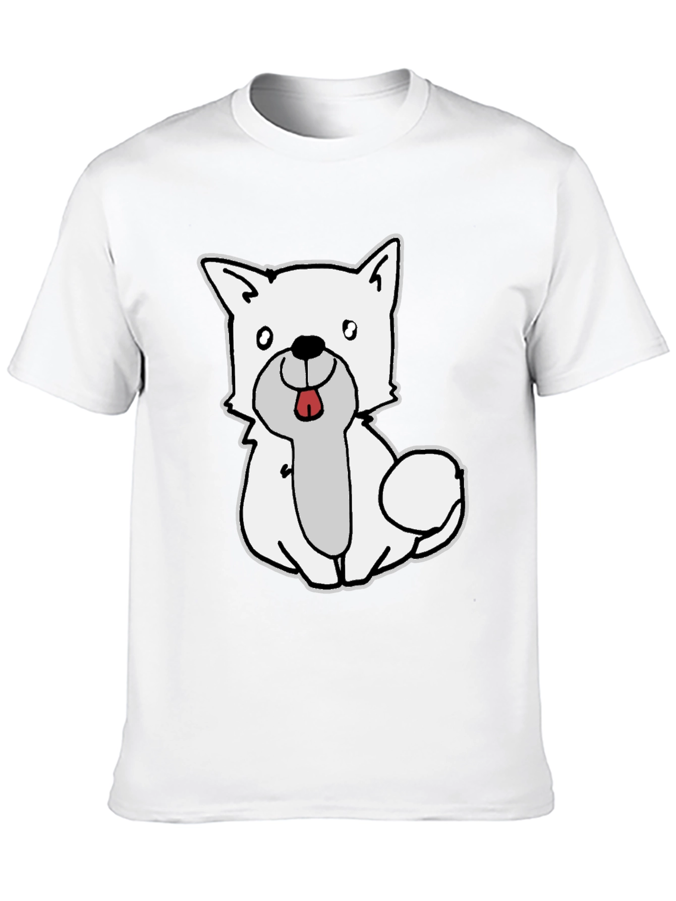Black Cute Dog Graphic Black T-Shirt view 10