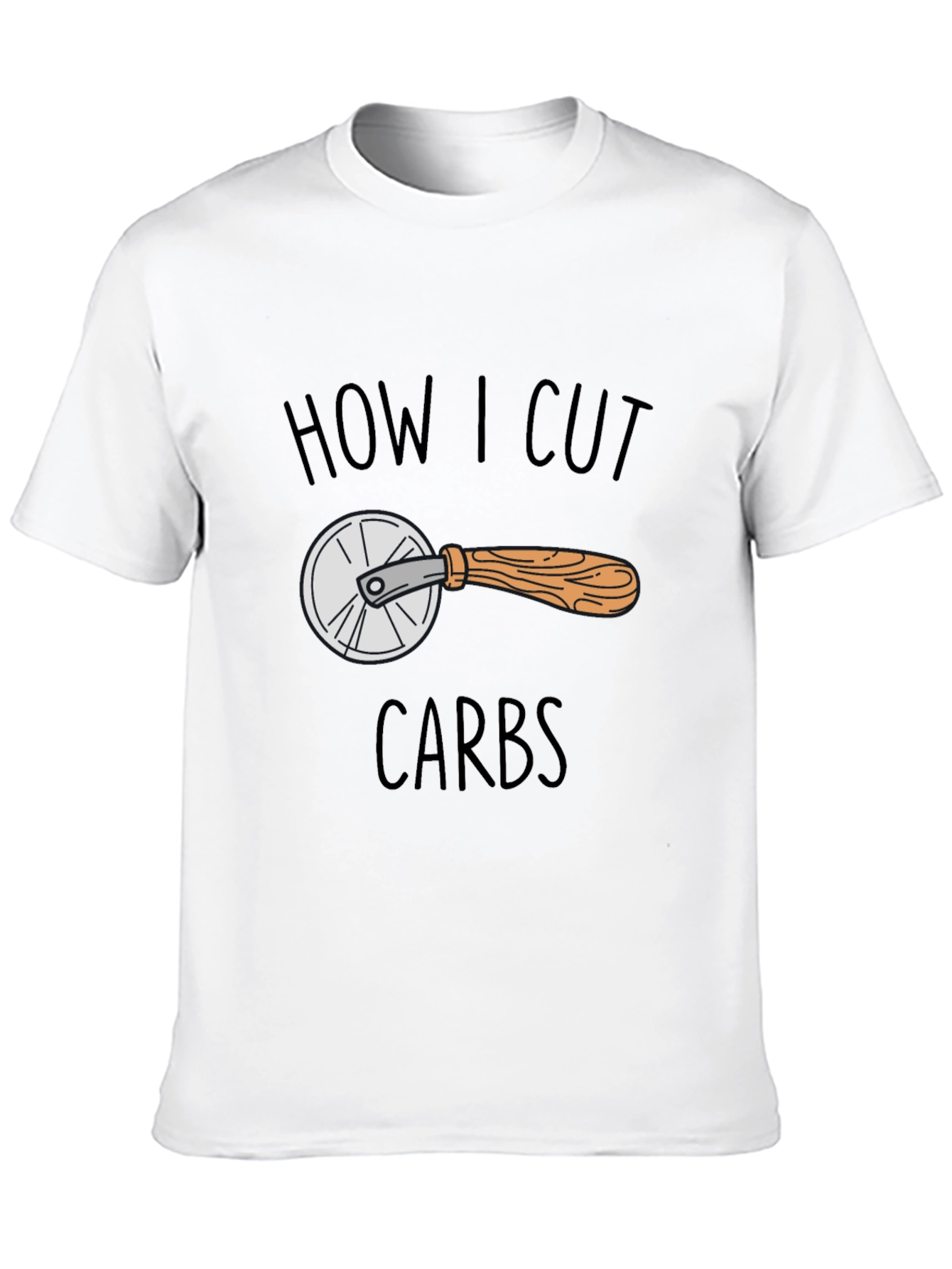 Black How I Cut Carbs Funny Graphic Tee view 10