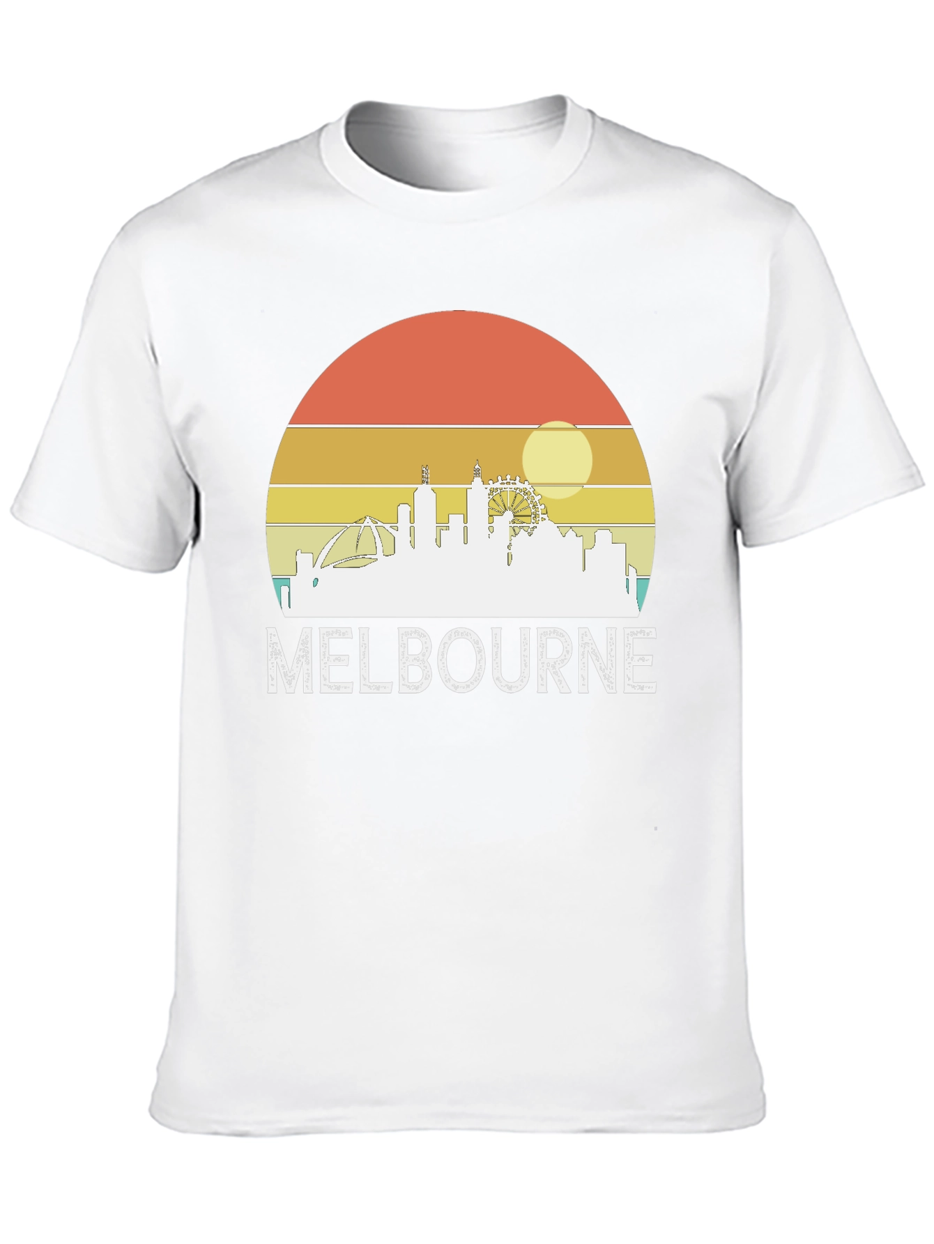 Melbourne Skyline Retro Graphic Tee - 10