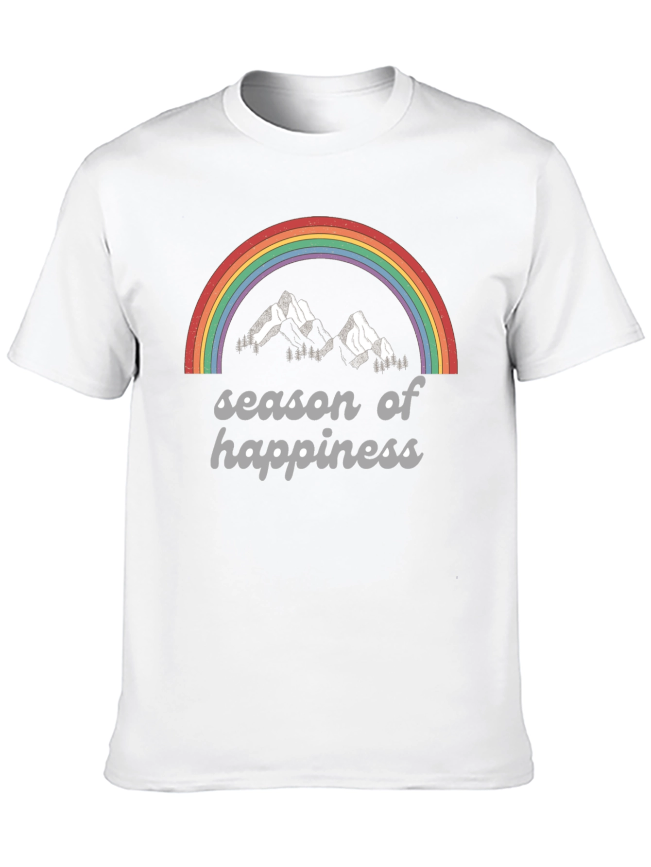 Black Season of Happiness Rainbow Graphic Tee view 10