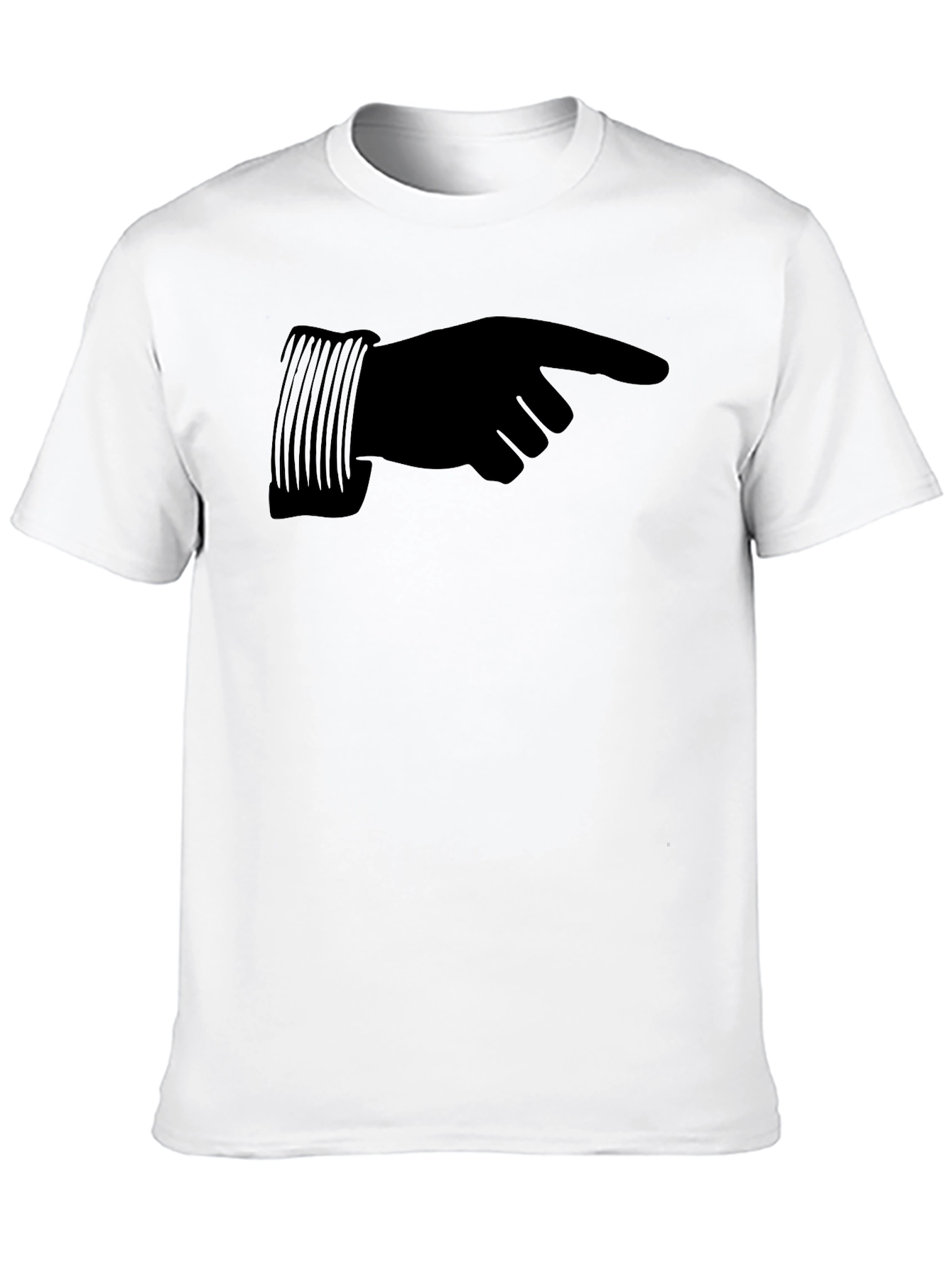 Black Pointing Hand Graphic T-Shirt - Casual Wear view 10