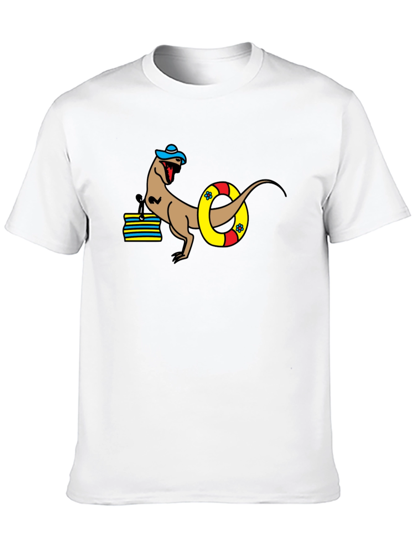 Black Dinosaur Summer Beach T-Shirt view 10