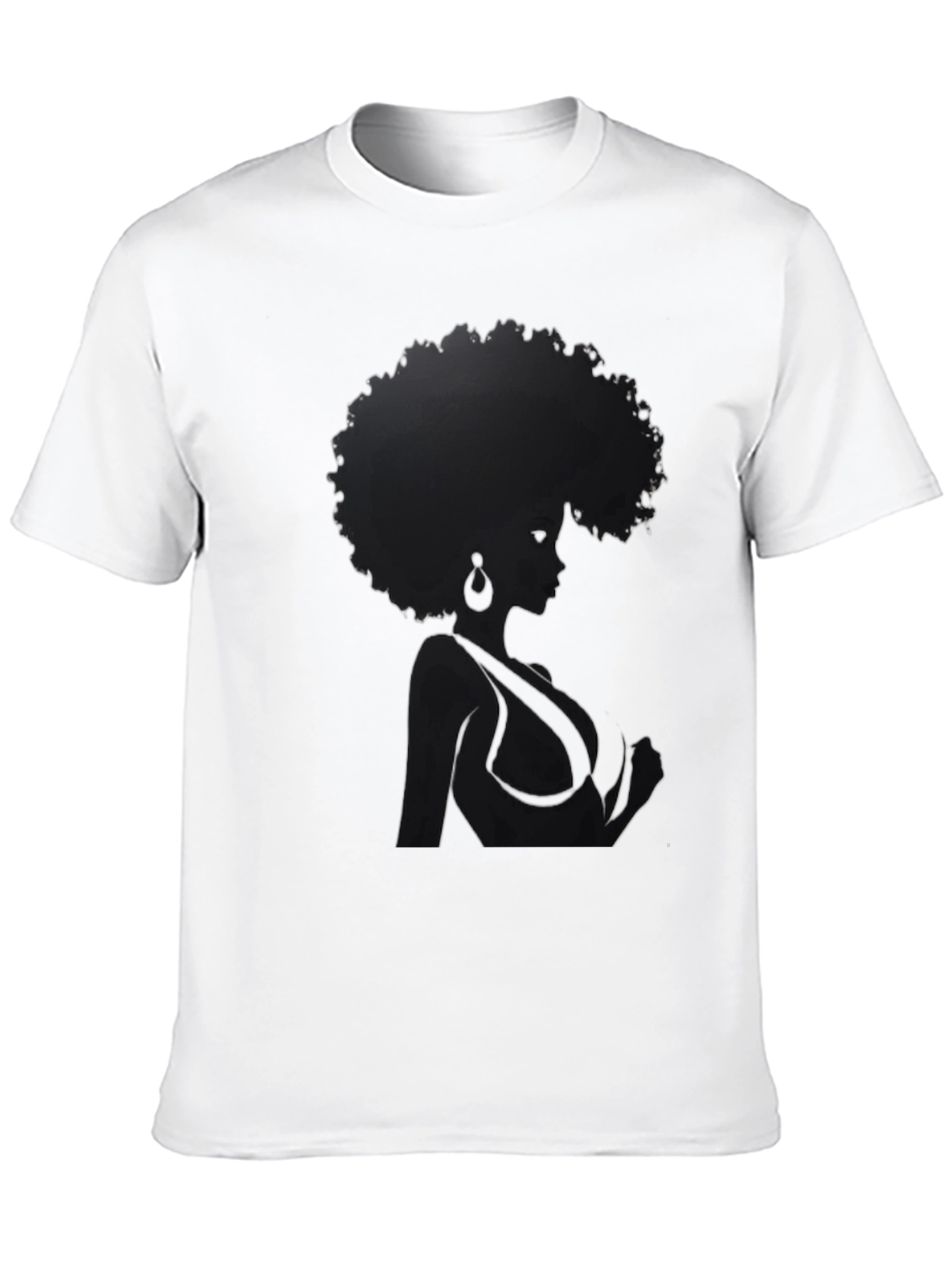Black Afro Woman Graphic Tee - Stylish Black T-Shirt view 10