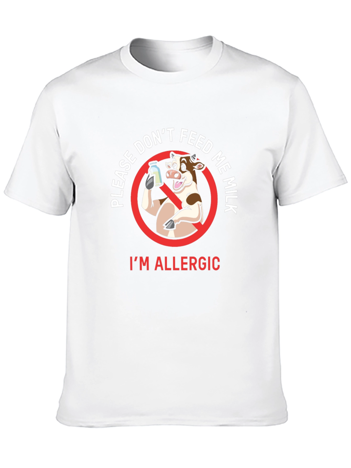 Black Funny 'Don't Feed Me Milk' Allergy T-Shirt view 10