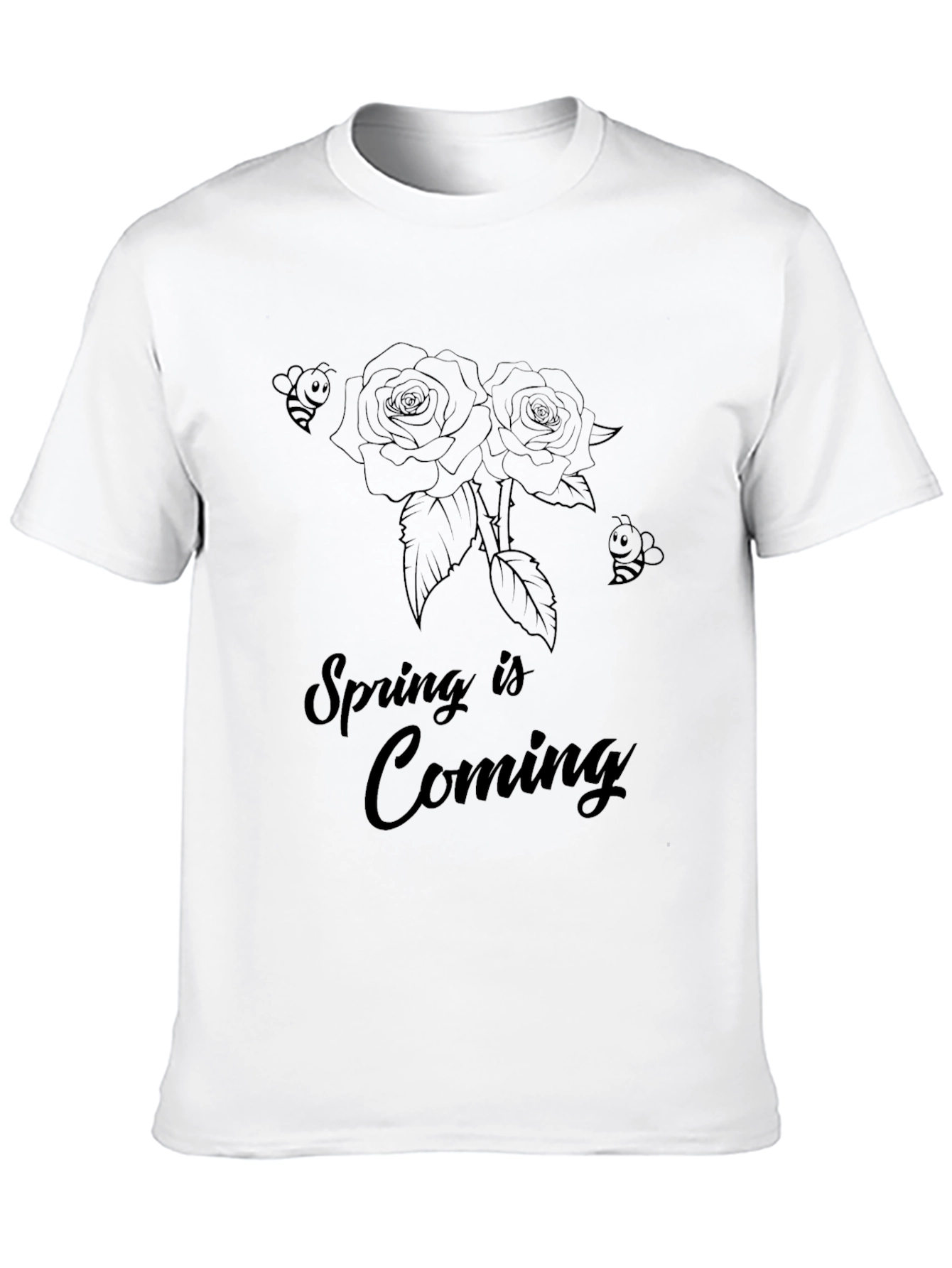 Black Spring is Coming Black Graphic Tee view 10