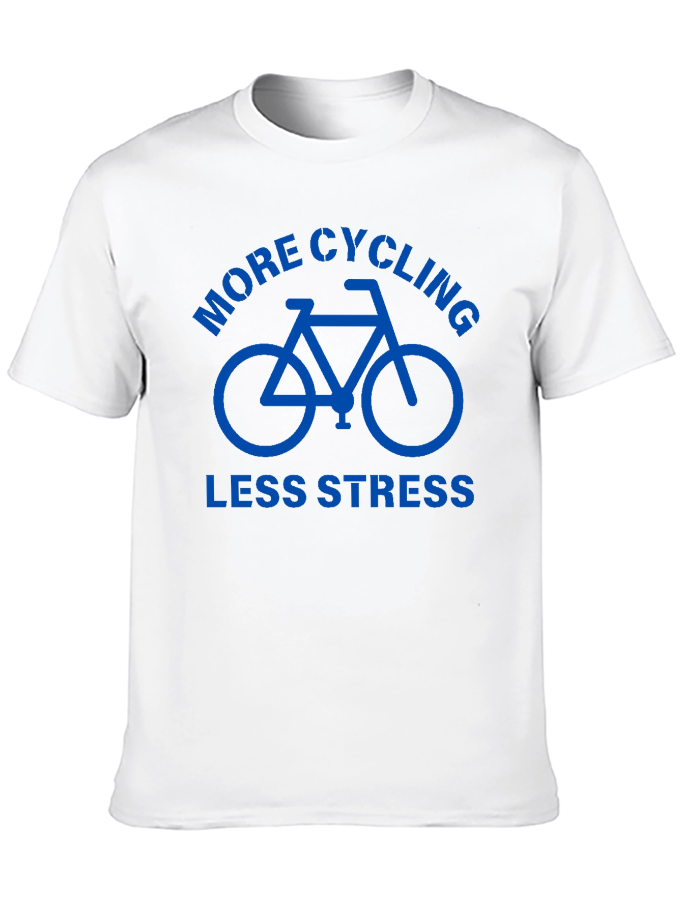 Black More Cycling Less Stress Black T-Shirt view 10