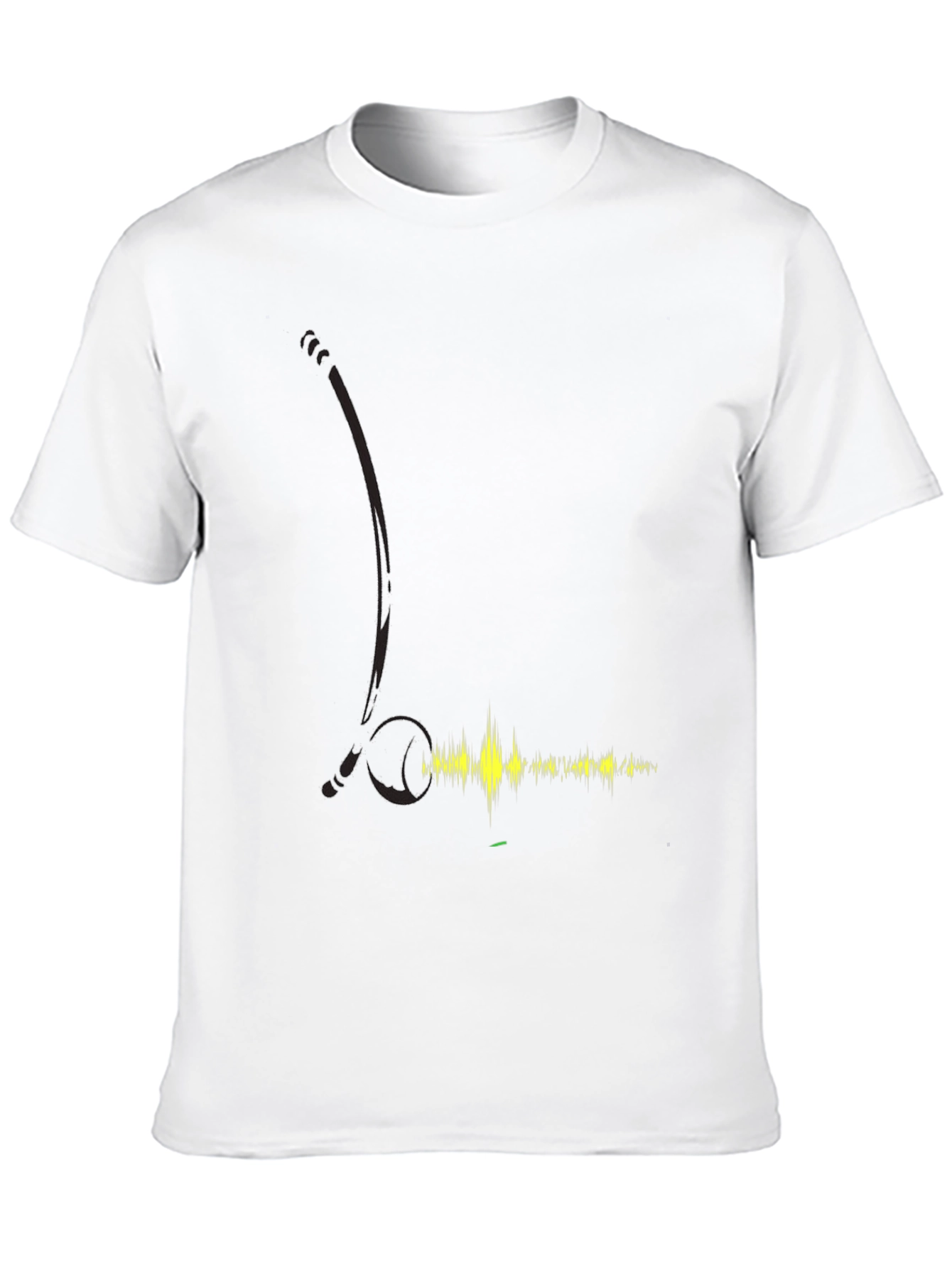 Black Black T-Shirt with Audio Wave Design view 10