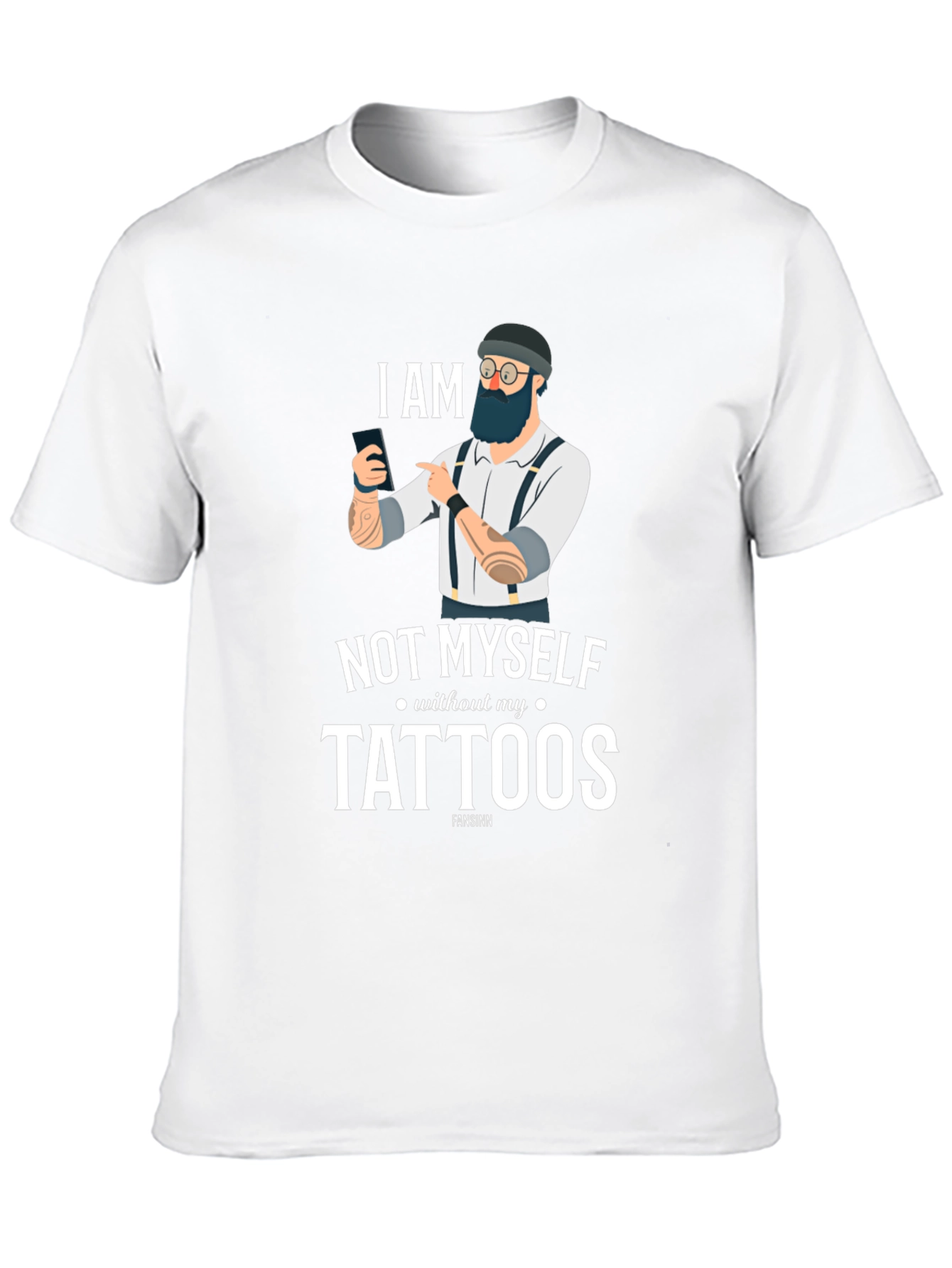 Black I am Not Myself Without My Tattoos Graphic Tee view 10