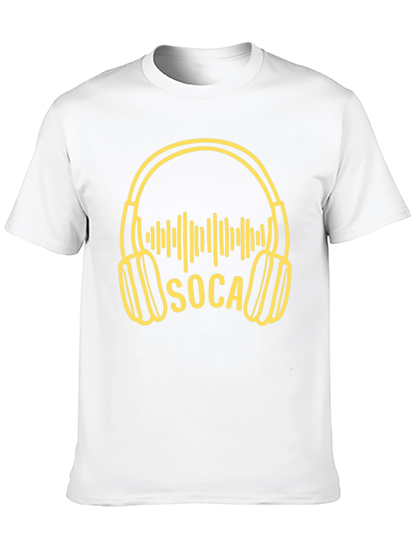 Black Soca Music Headphones Graphic T-Shirt view 10