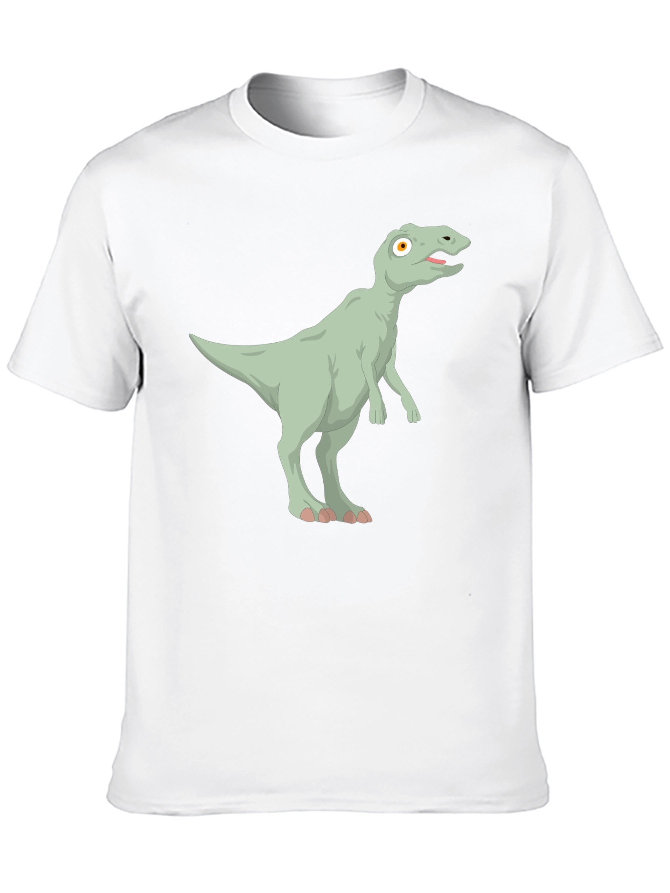 Black Cartoon Dinosaur Graphic Tee - Black Cotton T-Shirt view 10
