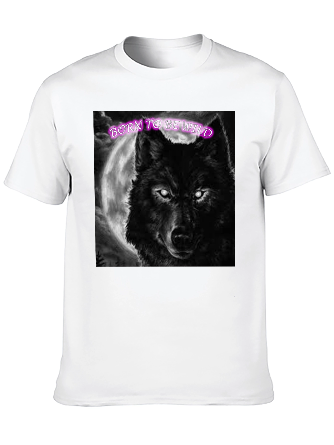 Black Born to be Wild Wolf Graphic Tee view 10