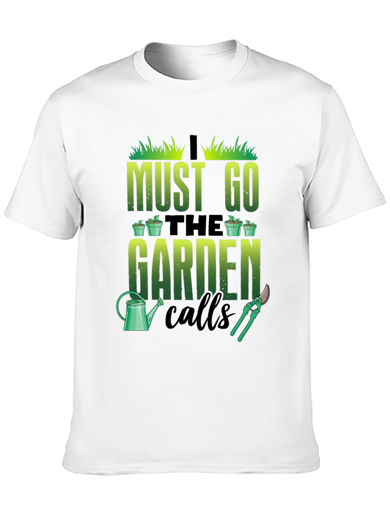 Black Gardening T-Shirt: I Must Go The Garden Calls view 10