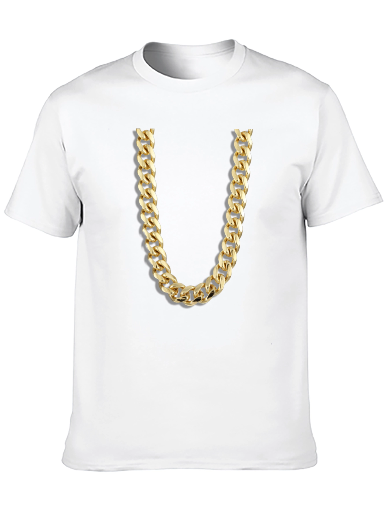 Black Gold Chain Graphic Tee - Novelty Statement Shirt view 10