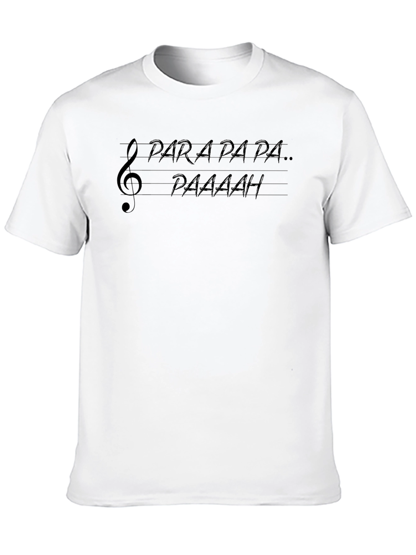 Black Para Pa Pa T-Shirt - Music Treble Clef Graphic Tee view 10