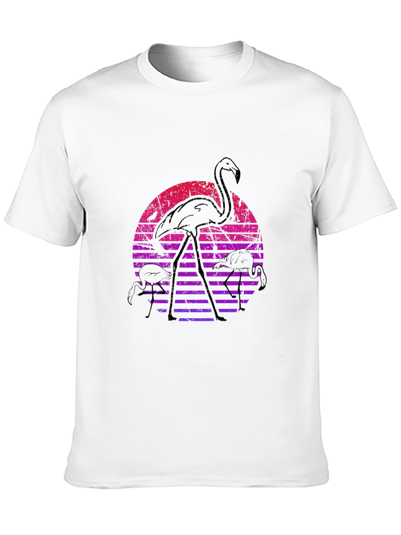 Black Retro Flamingo Sunset Graphic Tee view 10