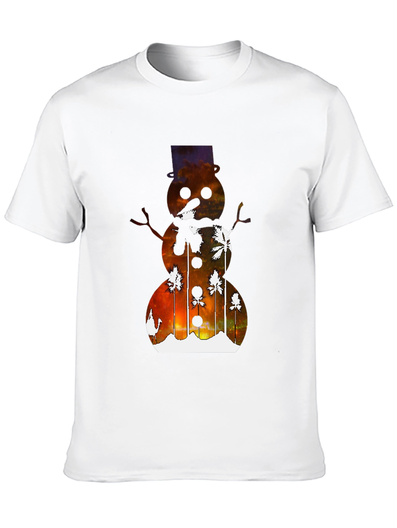 Black Tropical Snowman Graphic Tee - Holiday Fun! view 10