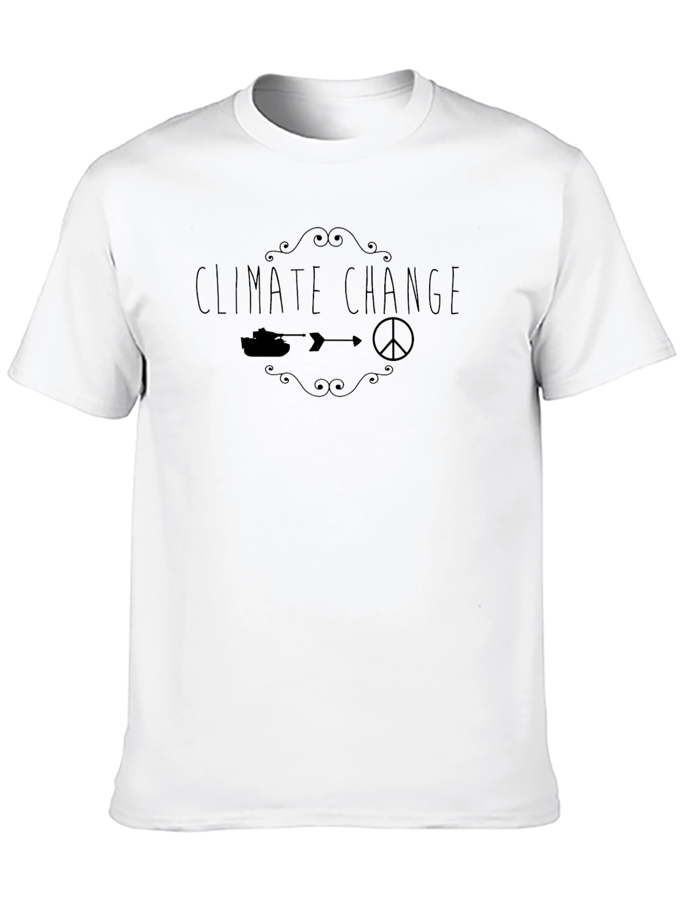Black Climate Change Peace T-Shirt - Black view 10