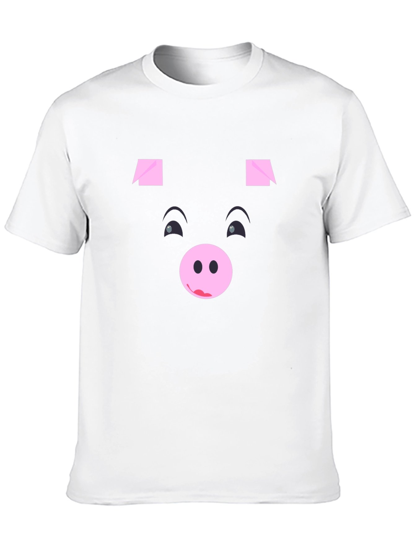 Black Funny Pig Face Black Graphic T-Shirt view 10
