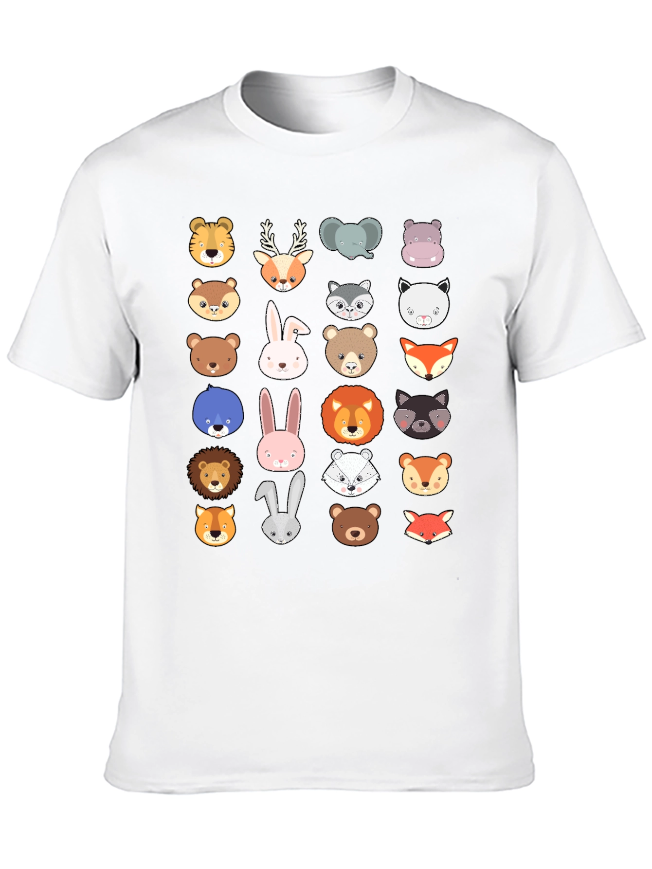 Black Animal Faces Graphic Print Crew Neck T-Shirt view 10