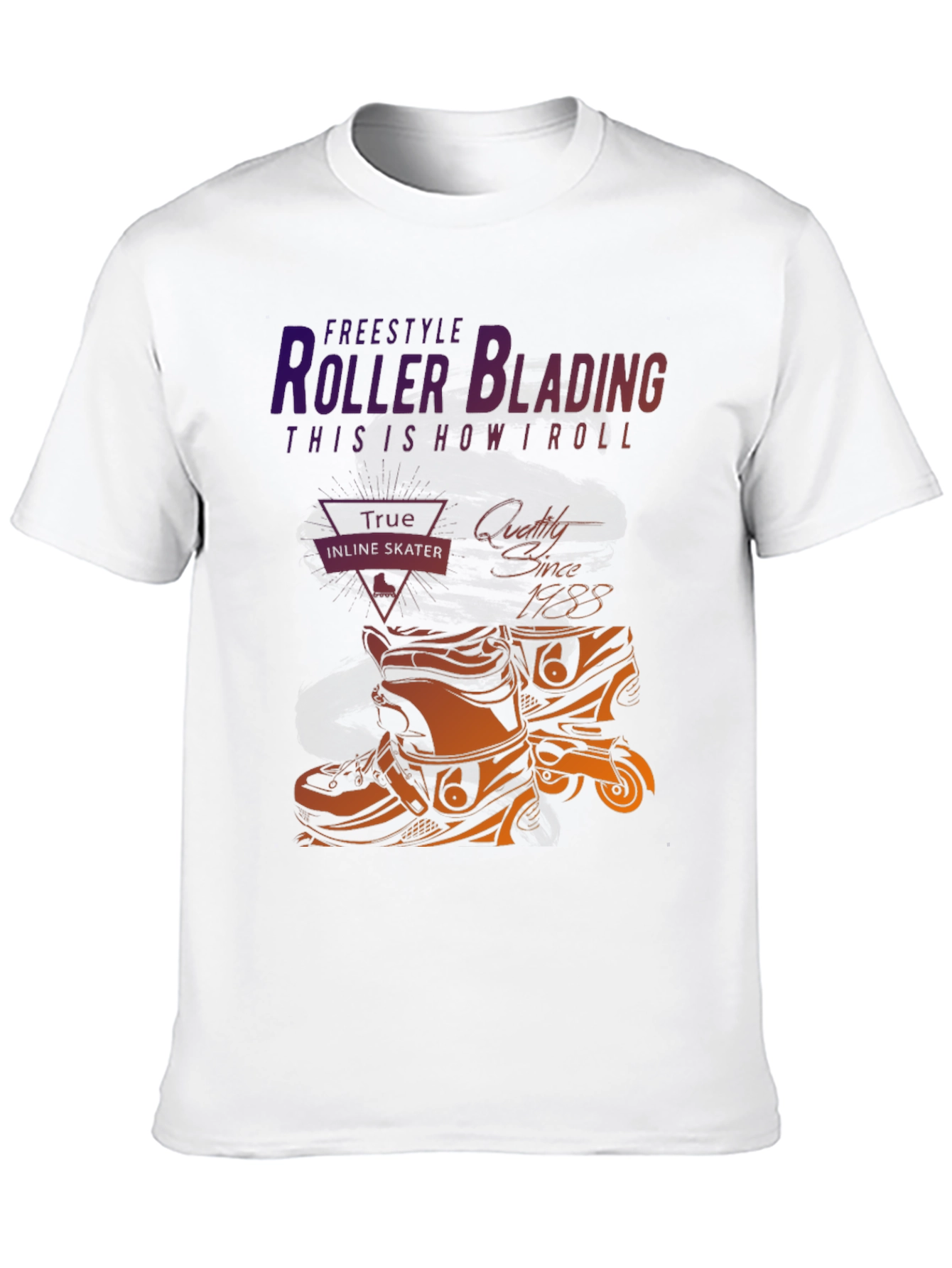 Black Roller Blading T-Shirt - Freestyle Inline Skate Design view 10