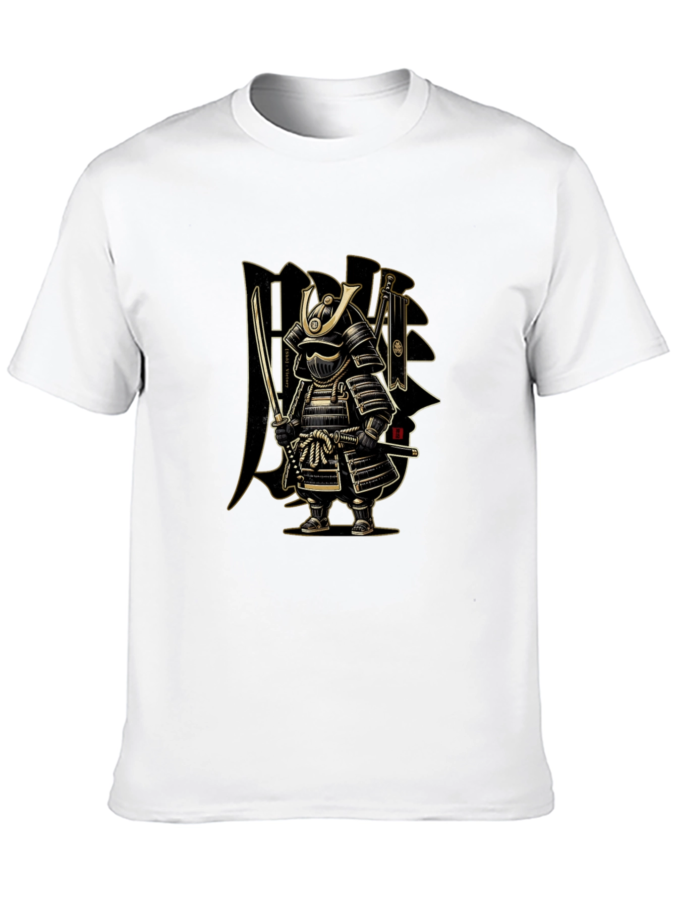 Black Samurai Warrior Graphic T-Shirt - Mens Black Tee view 10