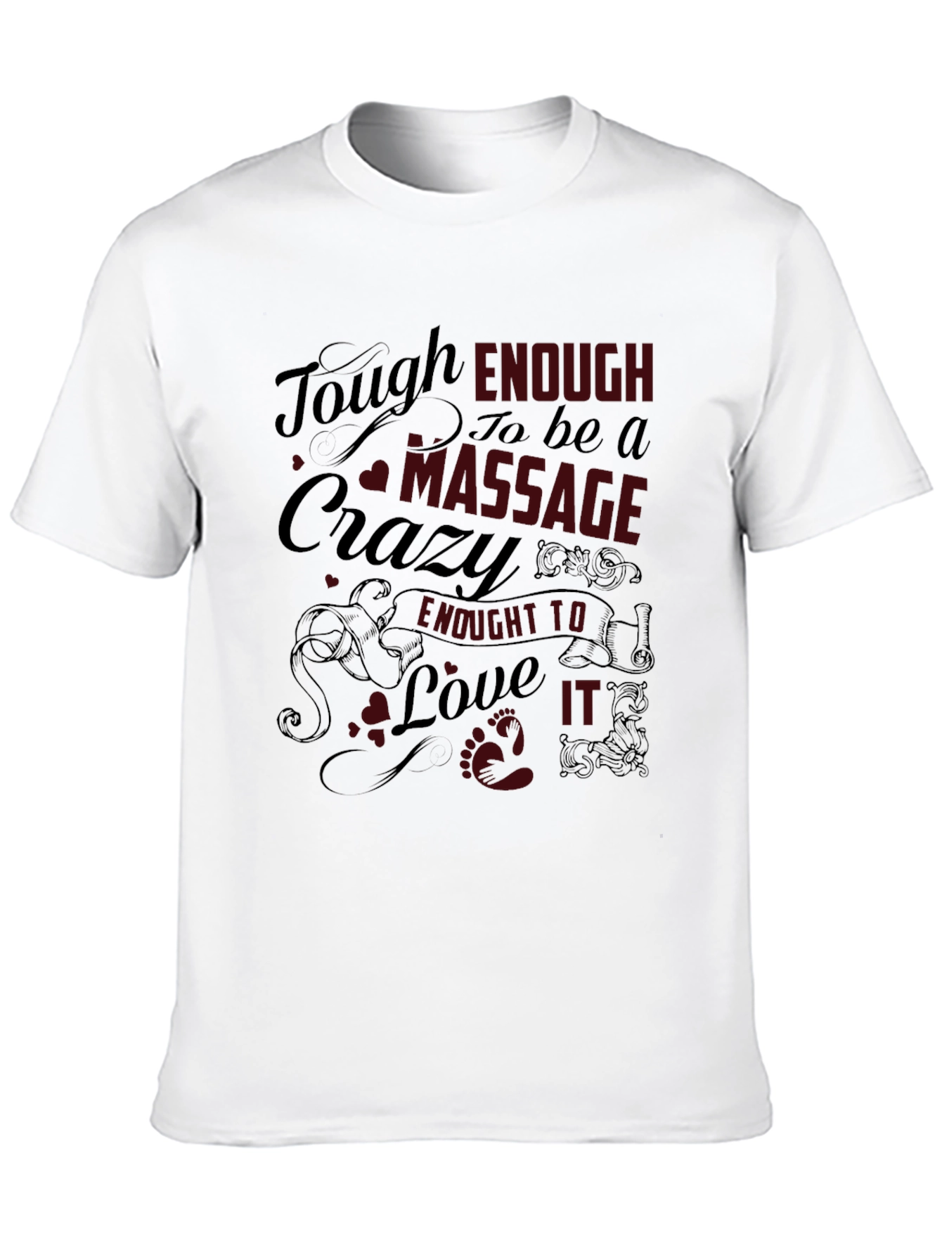 Black Tough Enough Massage Crazy T-Shirt view 10