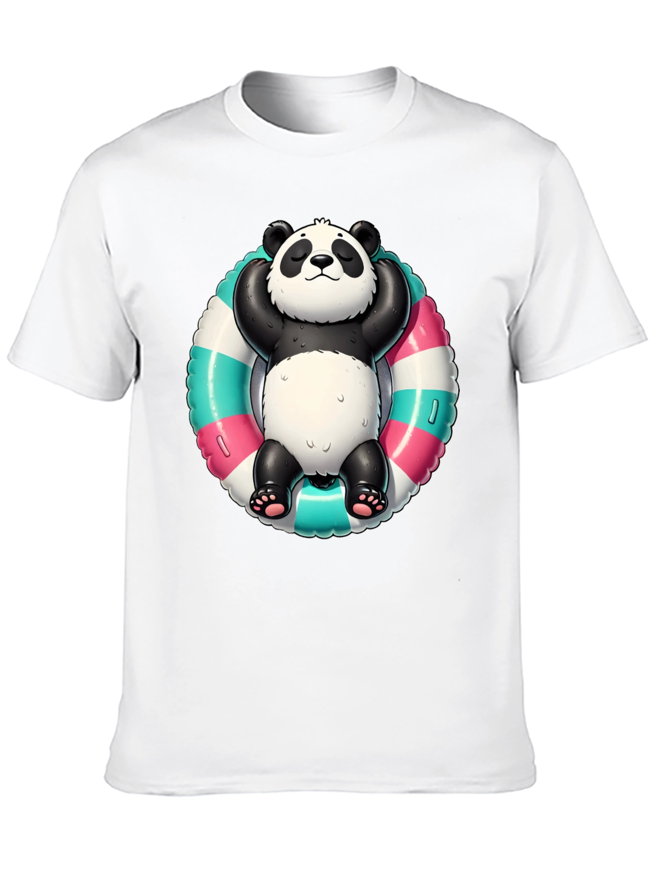 Black Panda Pool Float T-Shirt - Relaxed Style view 10