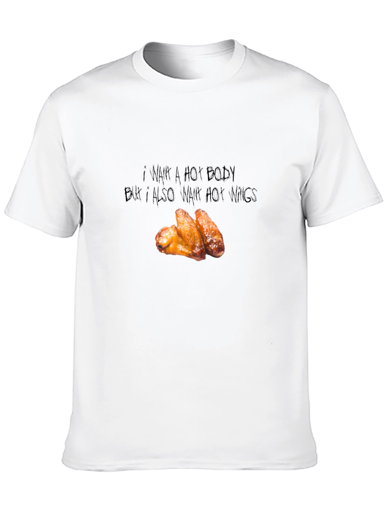 Black Funny Hot Wings Graphic T-Shirt view 10