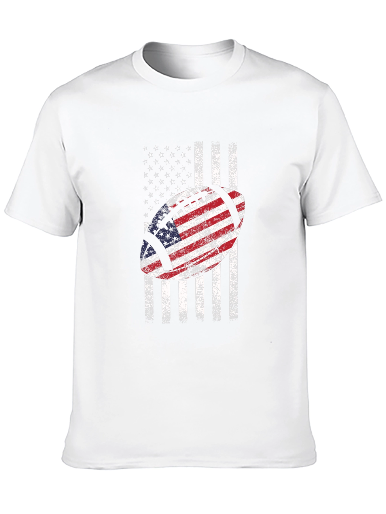 Black American Flag Football Graphic Tee - Patriotic USA Shirt view 10