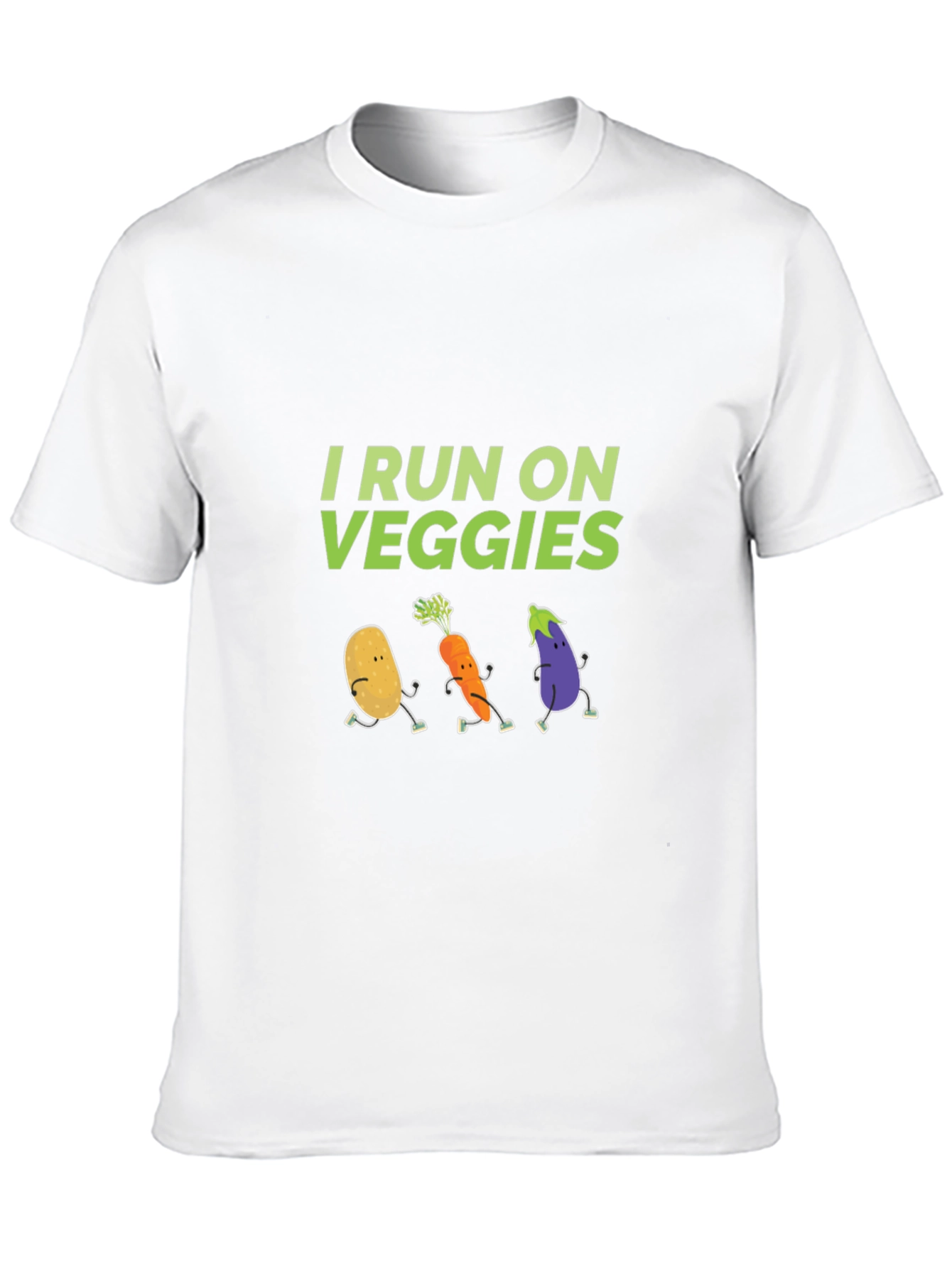 I Run On Veggies Graphic Tee -  Black - 10