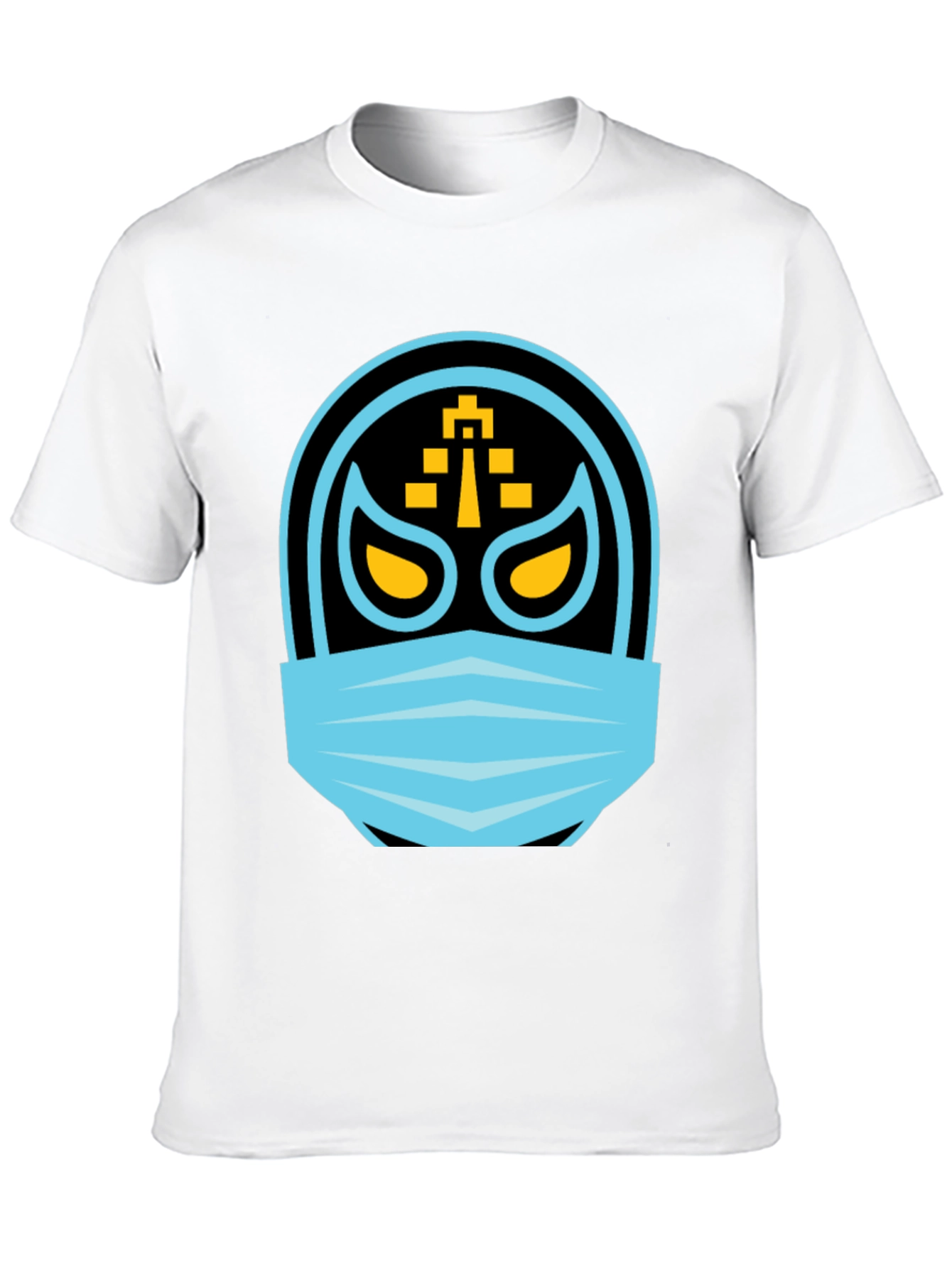 Black Masked Wrestler Graphic Tee - Black Crew Neck view 10