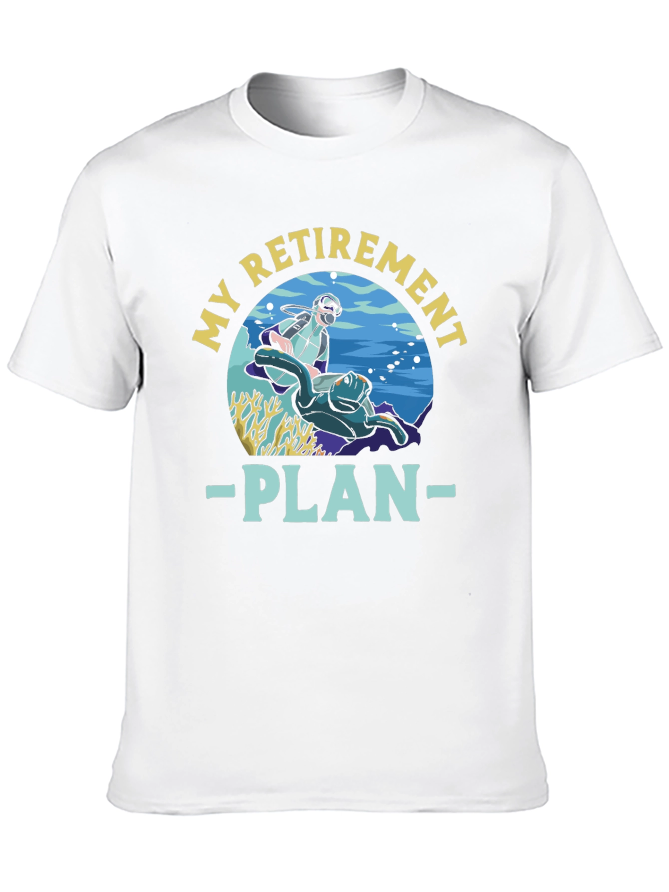 Black Diving Retirement Plan Graphic T-Shirt view 10
