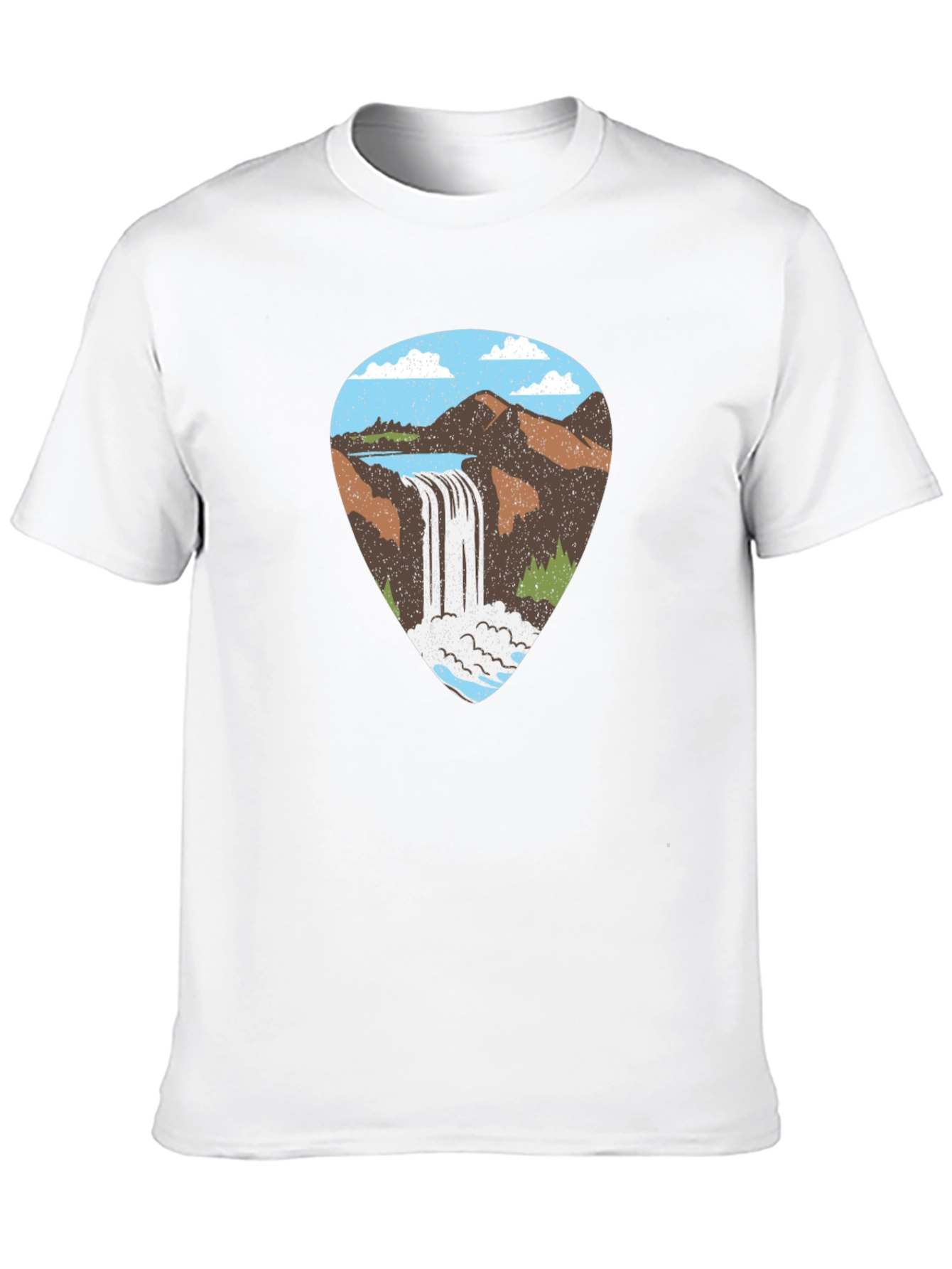 Black Waterfall Graphic Tee - Black Cotton T-Shirt view 10