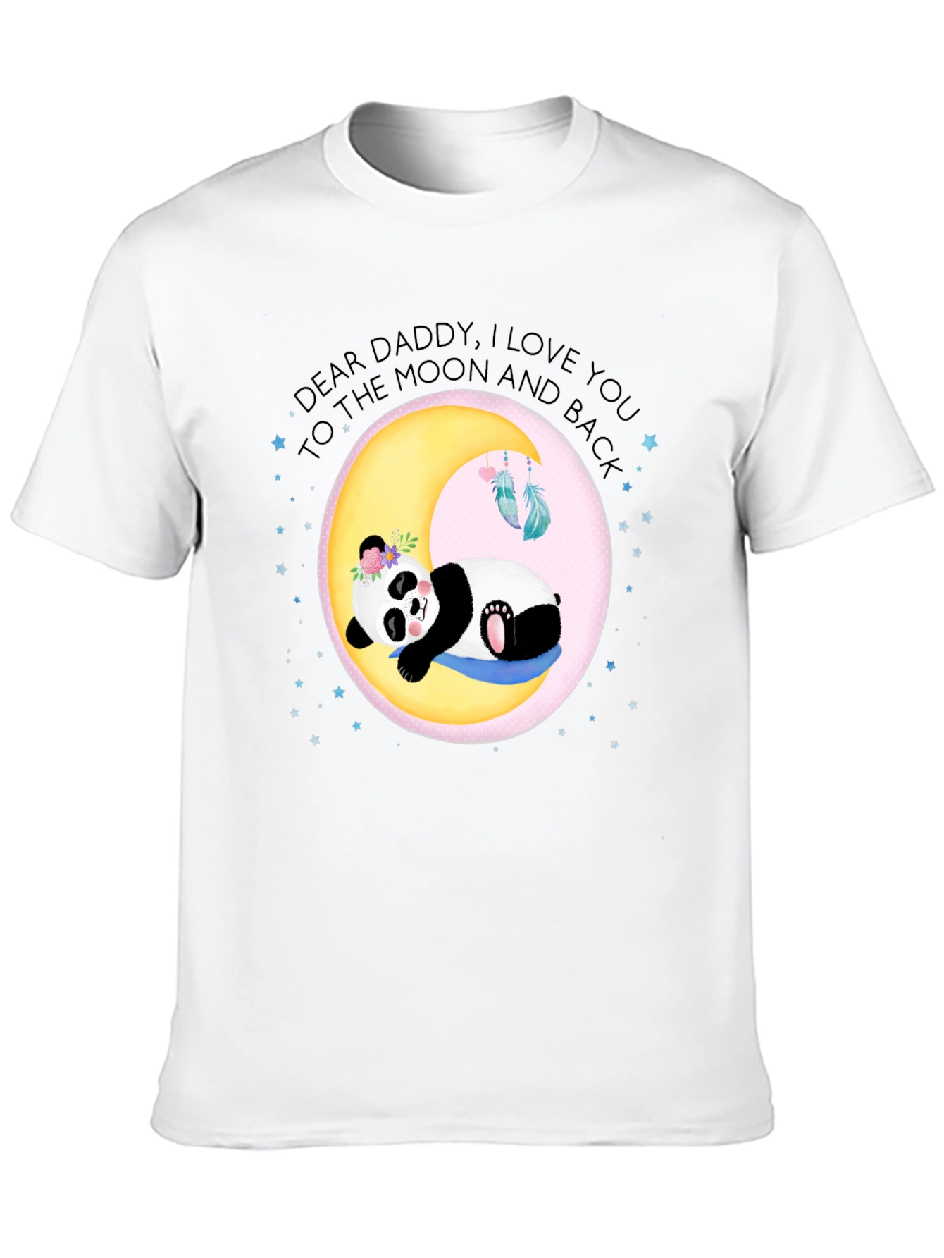 Black Dear Daddy Panda Moon Graphic Tee view 10