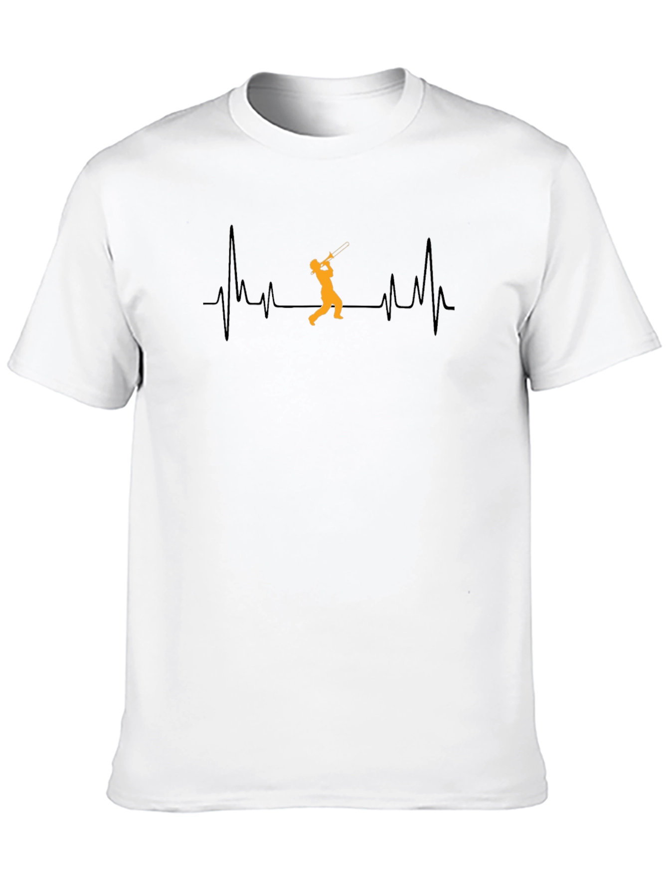 Black Trombone Heartbeat Graphic Tee - Black view 10