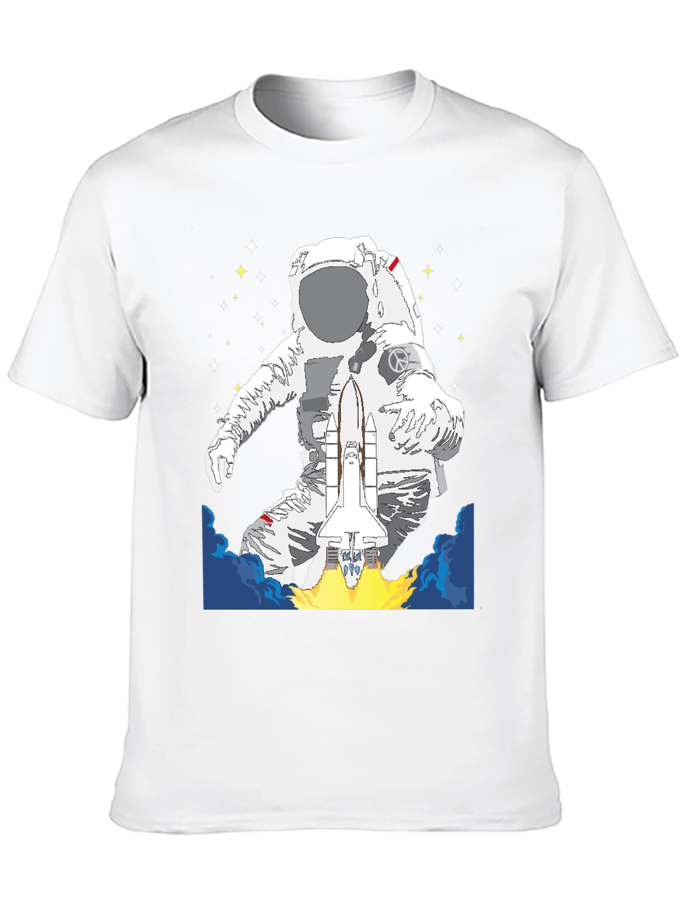 Black Astronaut Space Shuttle Graphic Tee view 10