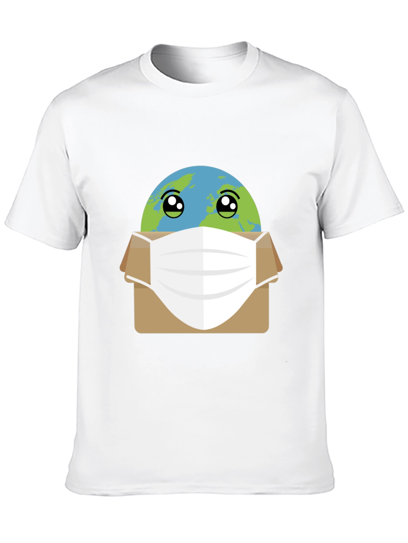 Black Earth Wearing Mask Graphic Tee view 10