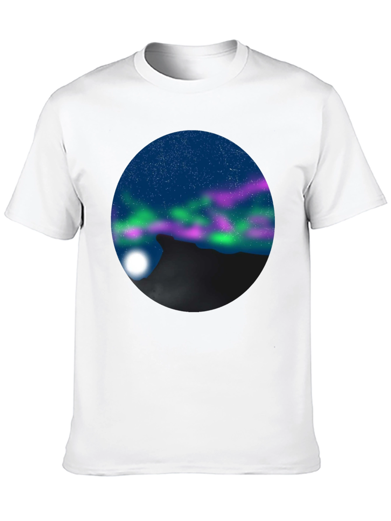 Black Aurora Mountain Black T-Shirt view 10